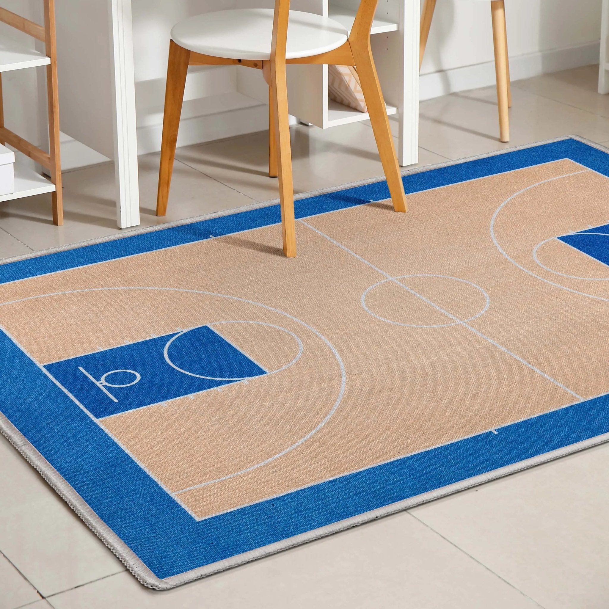 Apollo Basketball Tan Blue Flat-Weave Rug、mySite、gigharbornorthrealestate