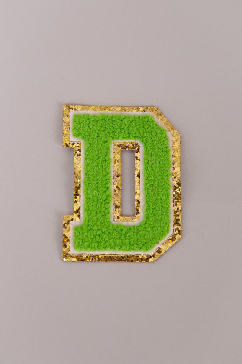 Chenille Adhesive Patch Letters - Green 5.5cm、mySite、hinf8tx79