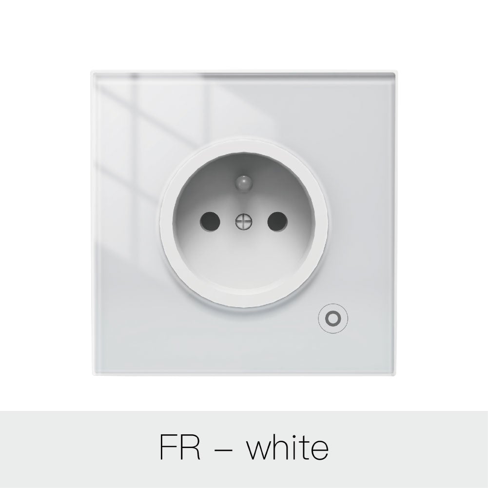 WiFi Smart Wall Socket Glass Panel Outlet Power Monitor Touch Plug Relay Status Light Mode Adjustable EU、mySite、fannypackpong