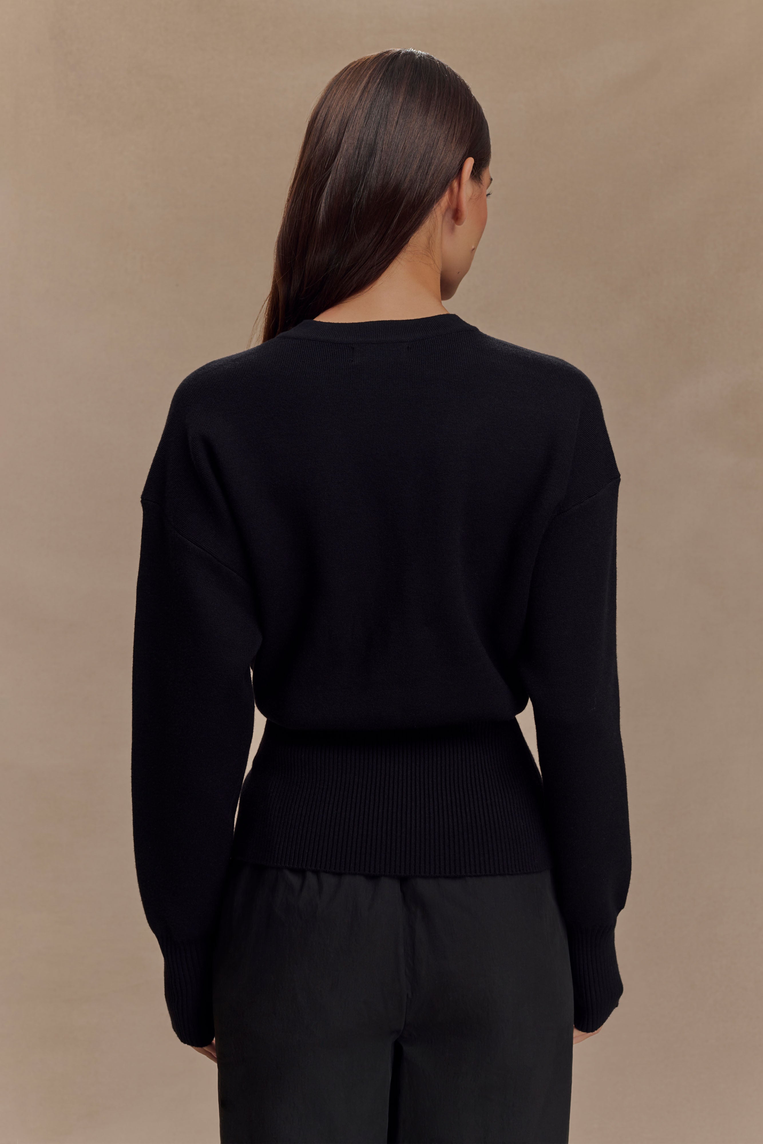 Alexia Buttoned Oversized Cardigan - Black、mySite、solidvoid