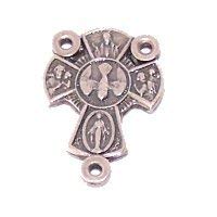 Multiple Medals or Images Cross Center - Pewter Rosary Triangle (2cm - 0.8 in.、mySite、topwebapps