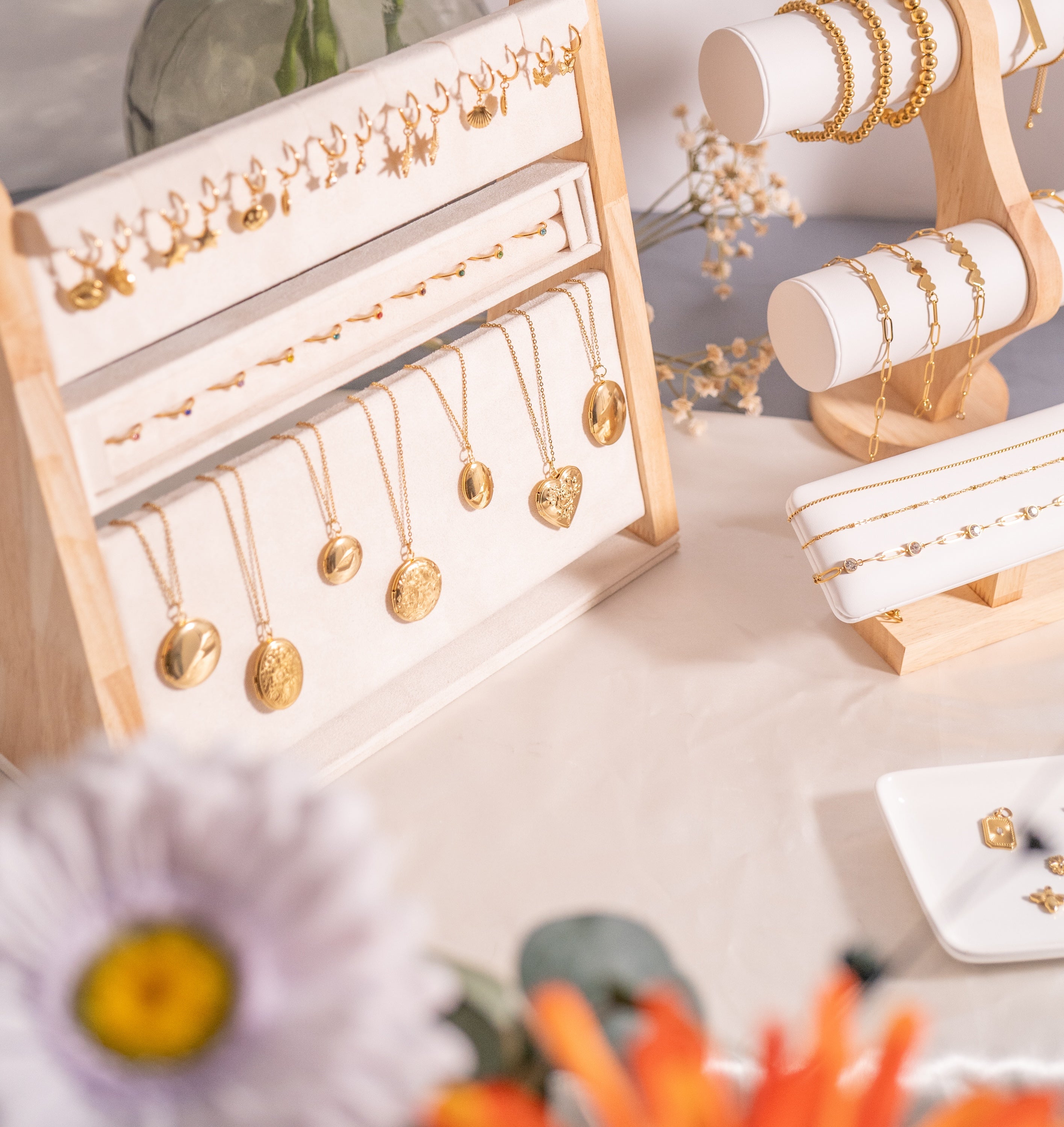 18K Gold PVD Stainless Steel Textured Oval Locket / PDL0245、mySite、dreamappss