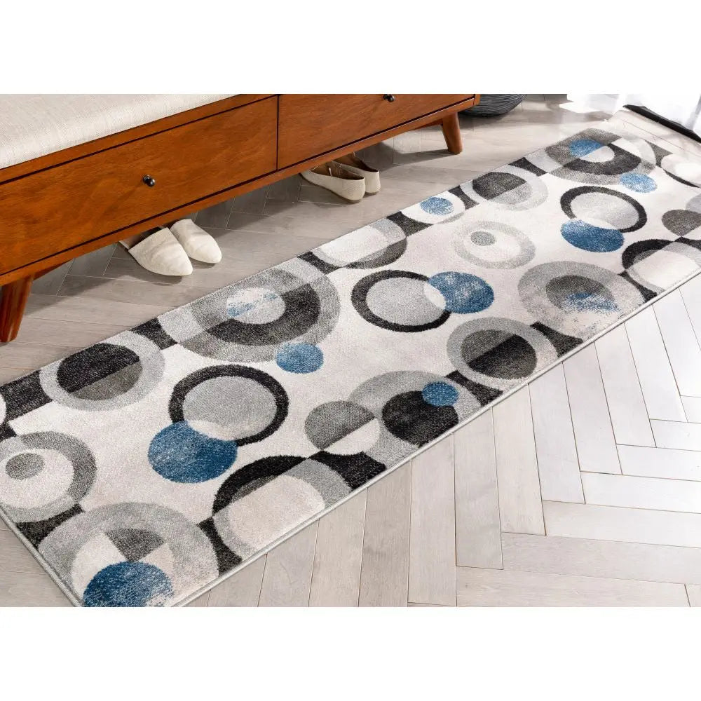 Avi Modern Geometric Grey Blue Rug、mySite、gigharbornorthrealestate
