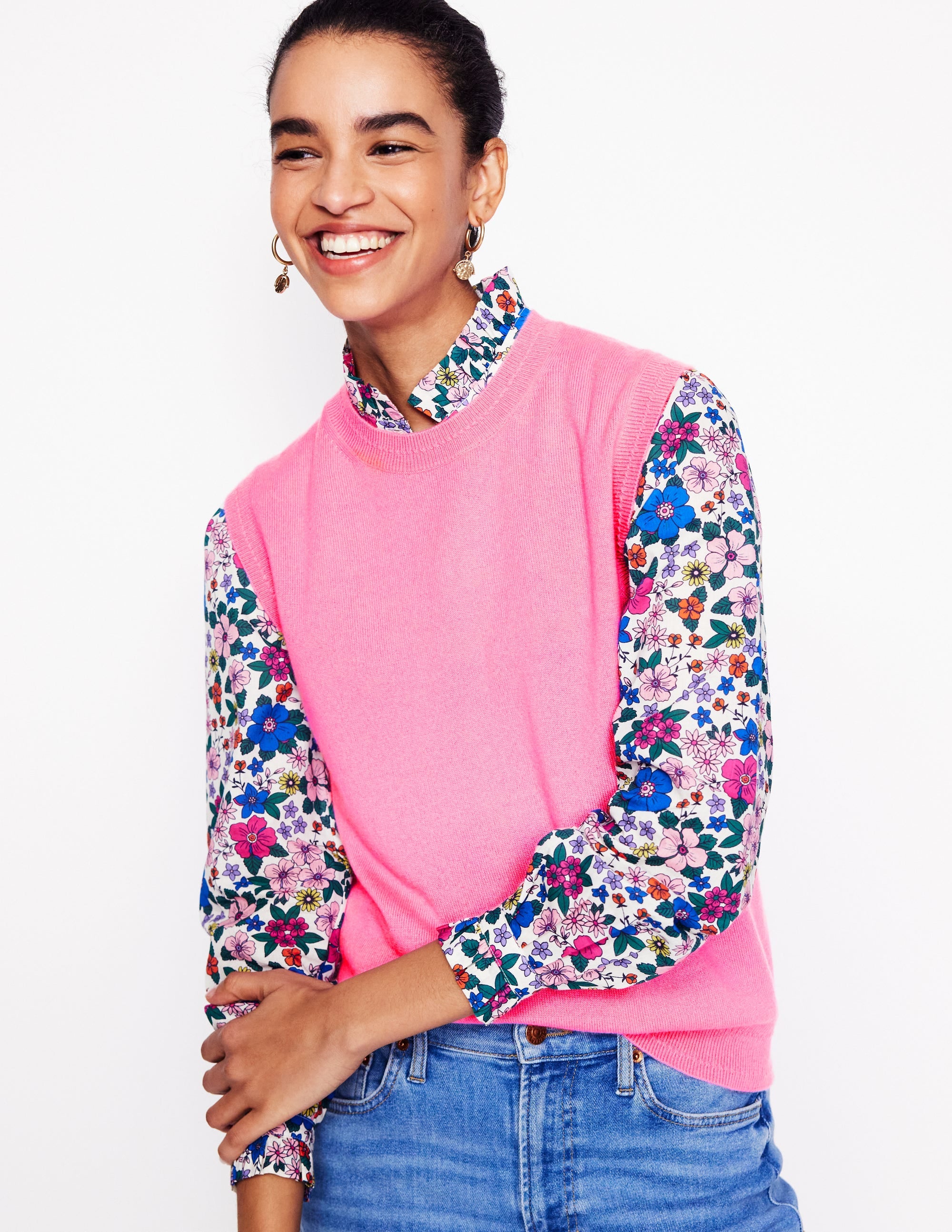  Eva Cashmere Vest-Meadowsweet Pink、mySite、ashleygrahame