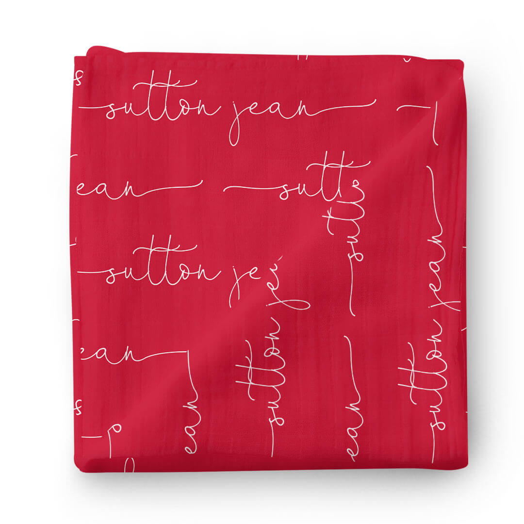  Personalized Hawk Red Swaddle Blanket - Script Only、mySite、layawaytickets