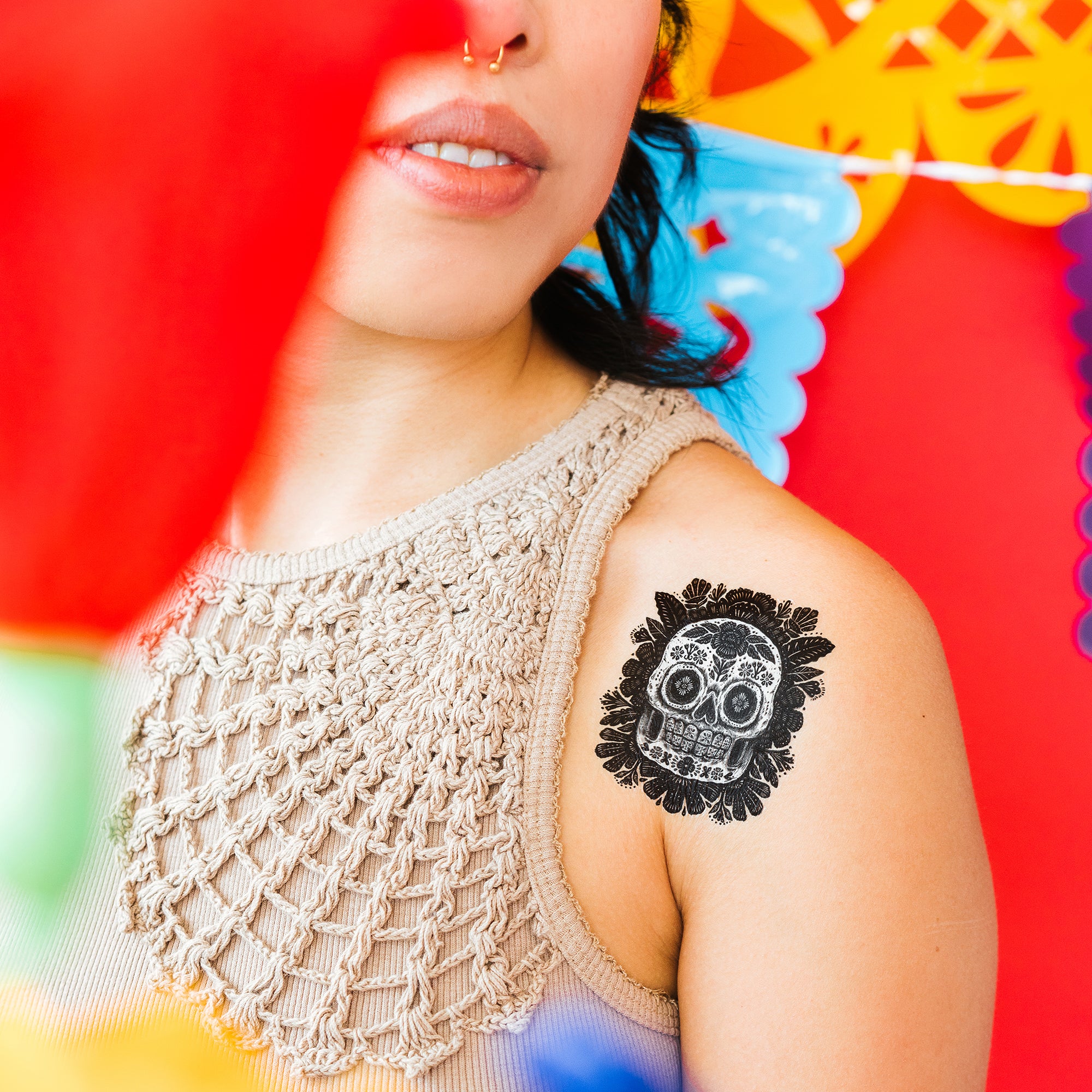  Sugarskull Tattly Temporary Tattoos、mySite、ghnorth