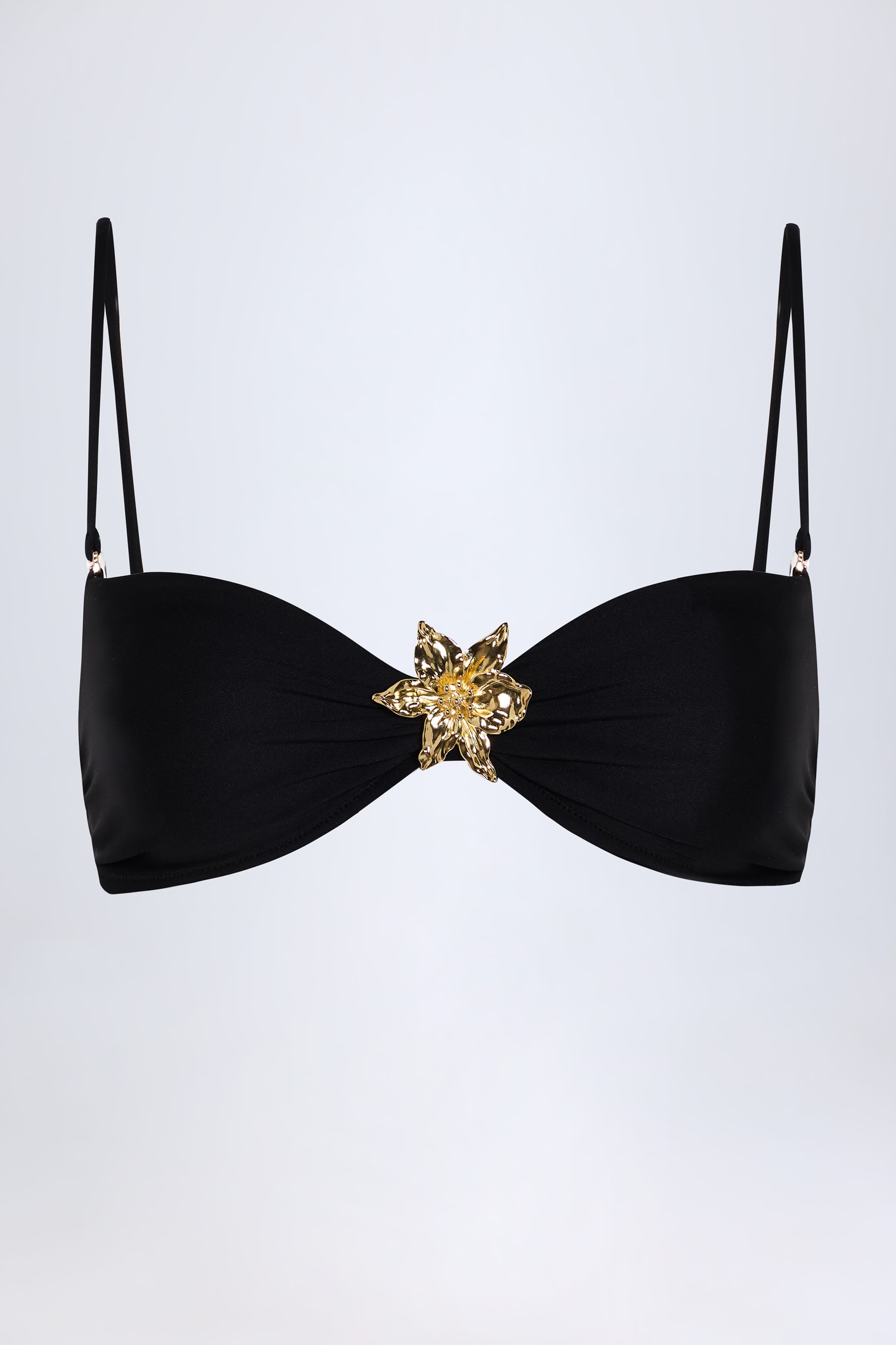 Hardware-Detail Halterneck Bikini Top in Black、mySite、sugarbowlscore