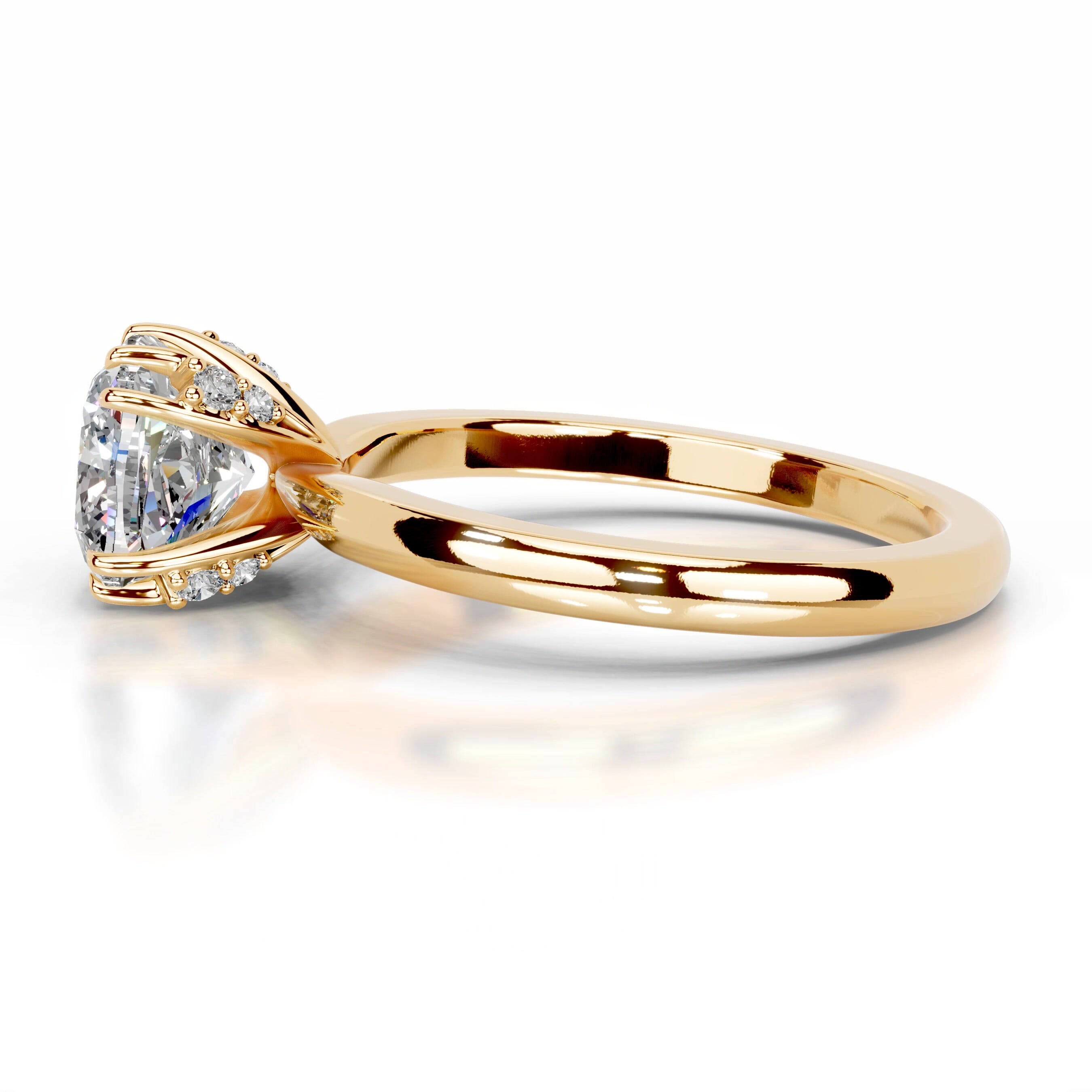 Andora Moissanite & Diamond Ring - 18K Yellow Gold、mySite、hinf8tx79