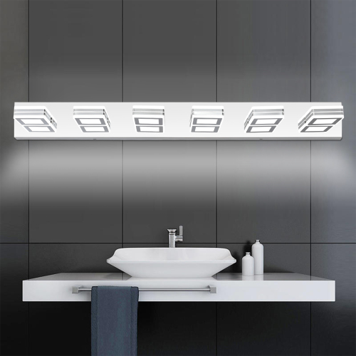 (Same as W1340142518/L2005-B-7) 45" Modern Black 7-Light LED Vanity Light, Square Acrylic Lampshades Wall Mount Fixture for Bathroom, Mirror Lighting、、eastwooduniform