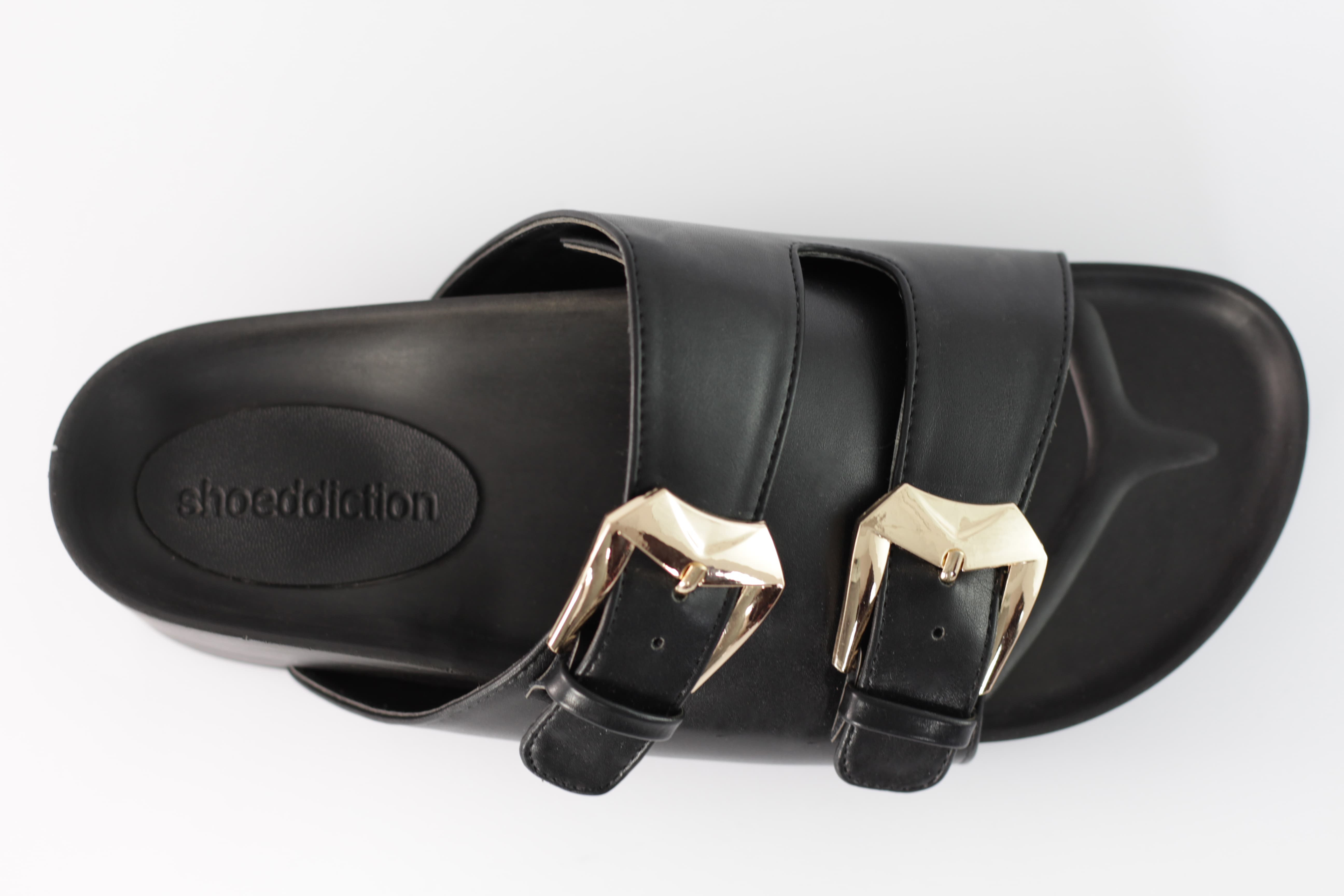  Taylor: Black Gold Buckle Flats、mySite、merchandisen