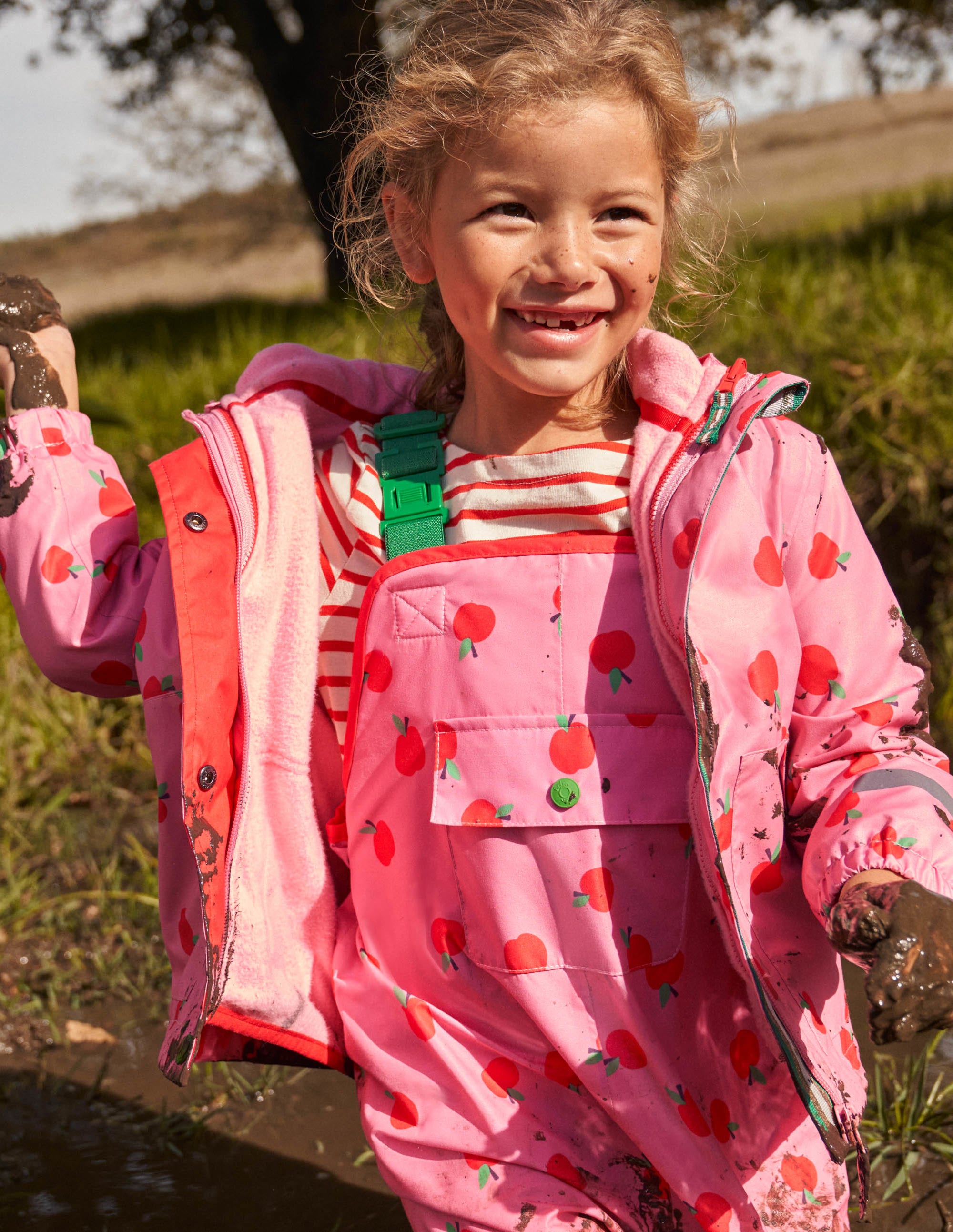  Pink Apple Print Waterproof Jacket-Formica Pink Apples、mySite、ashleygrahame