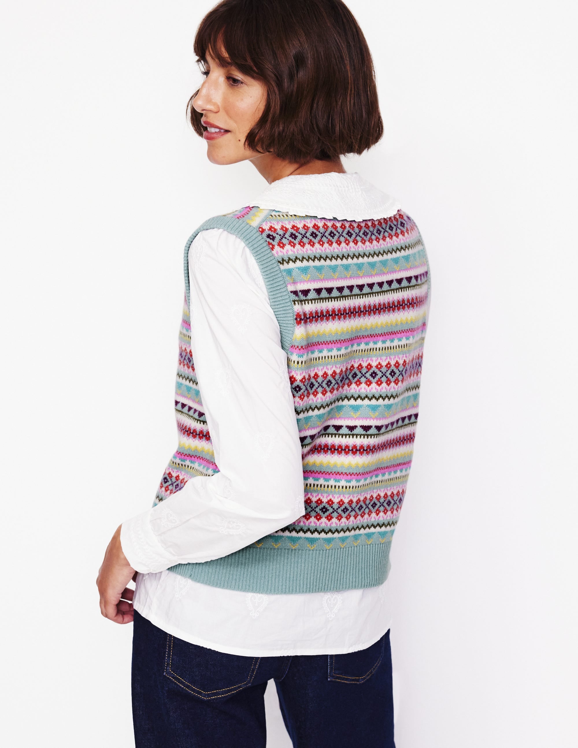  Edie Fair Isle Waistcoat-Blue, Heritage Fair Isle、mySite、ashleygrahame