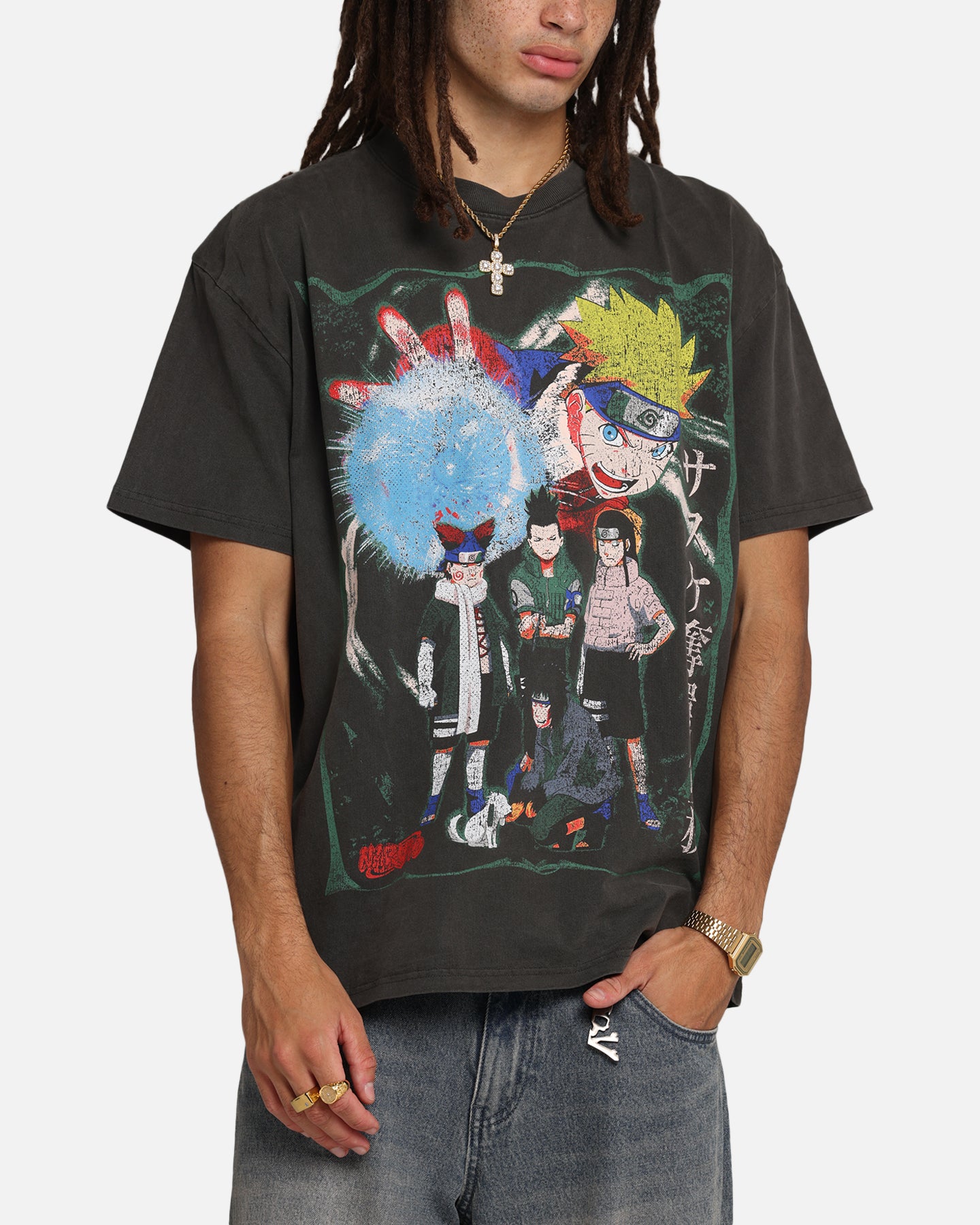 73 Studio X Naruto Sasuke Retrieval Heavy T-Shirt Black Wash、mySite、zt4zffjzw