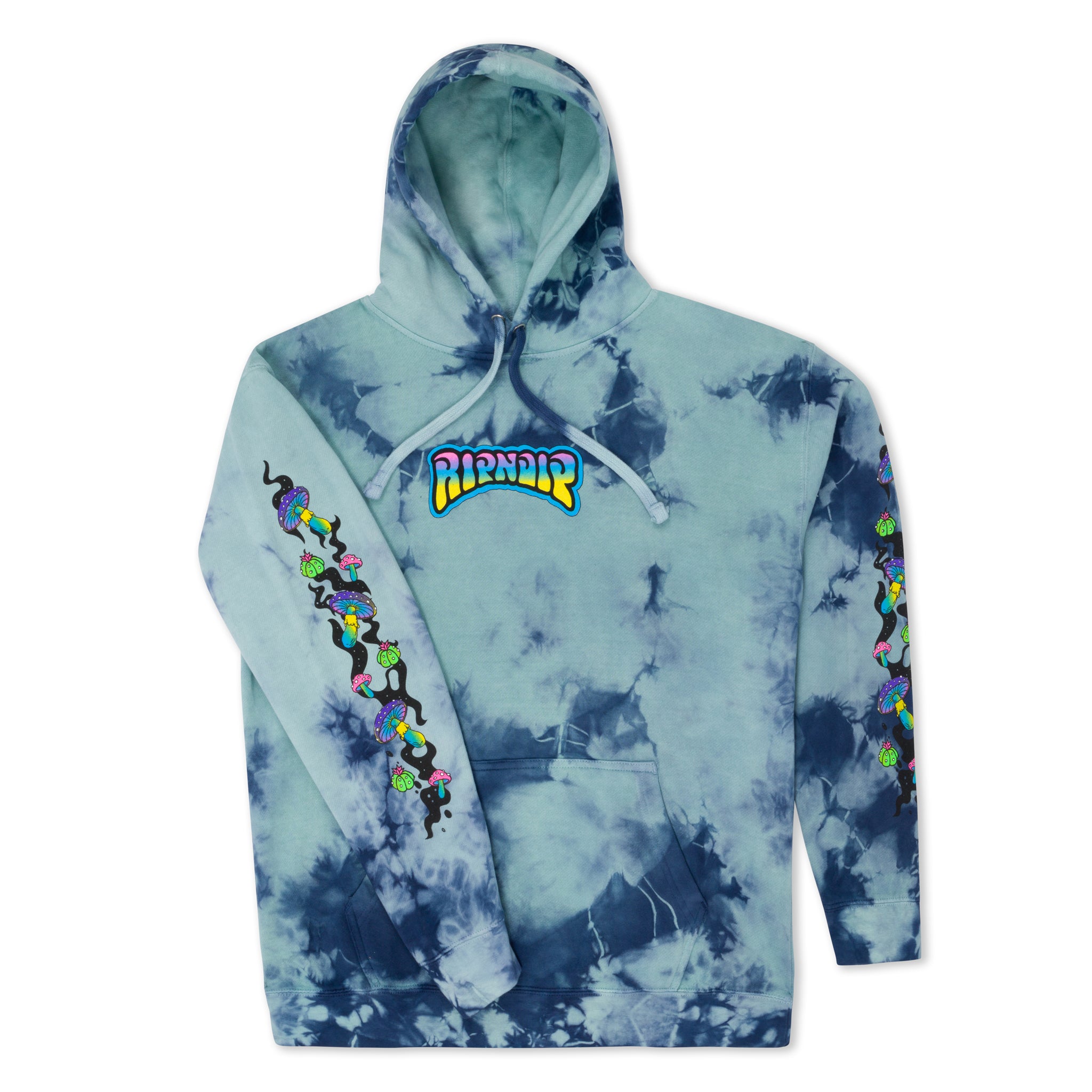  Psychedelic Garden Hoodie (Navy/Aqua Lightning Wash)、mySite、merchandisen