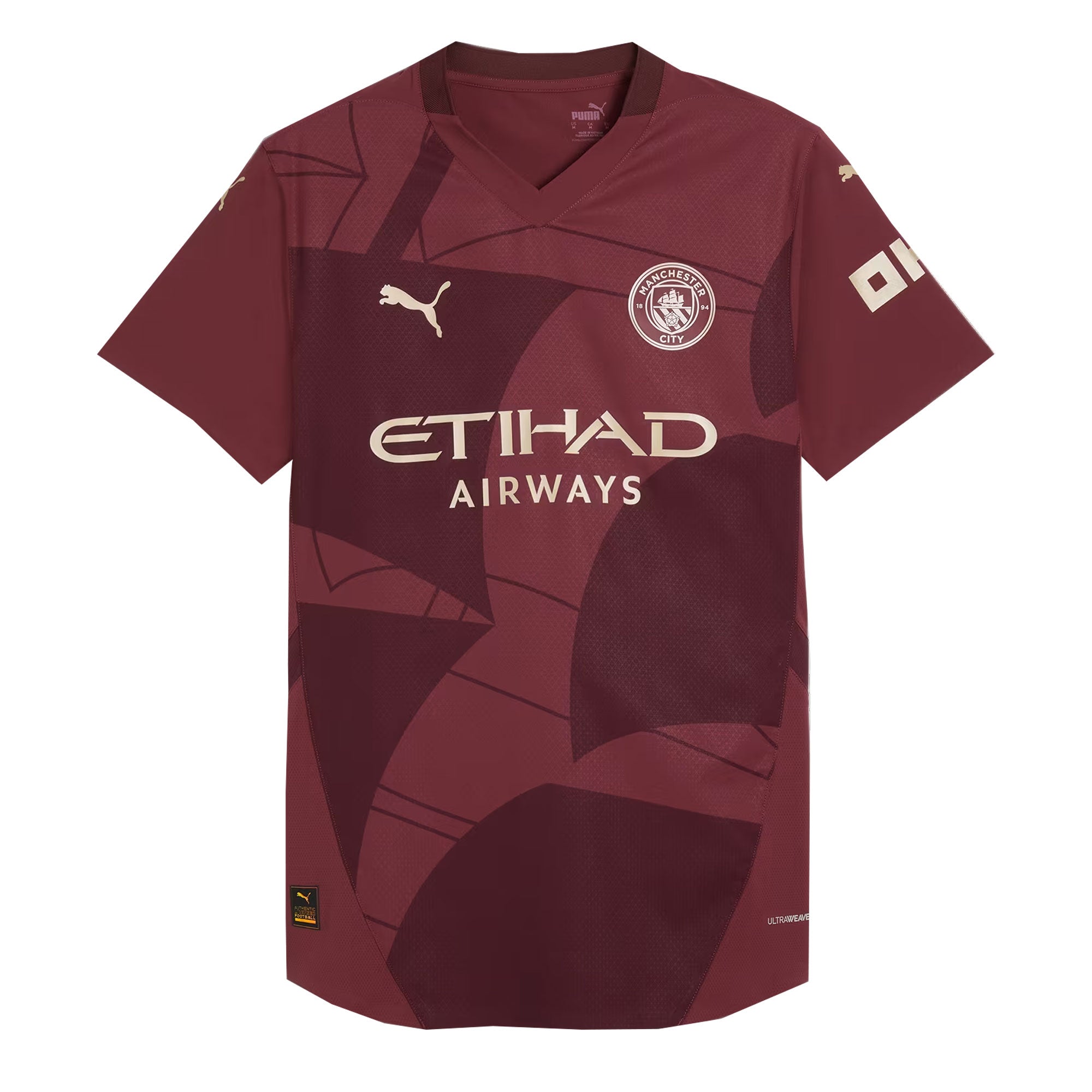 PUMA Men's Manchester City 2024/25 Authentic Third Jersey Burgundy、mySite、noshort