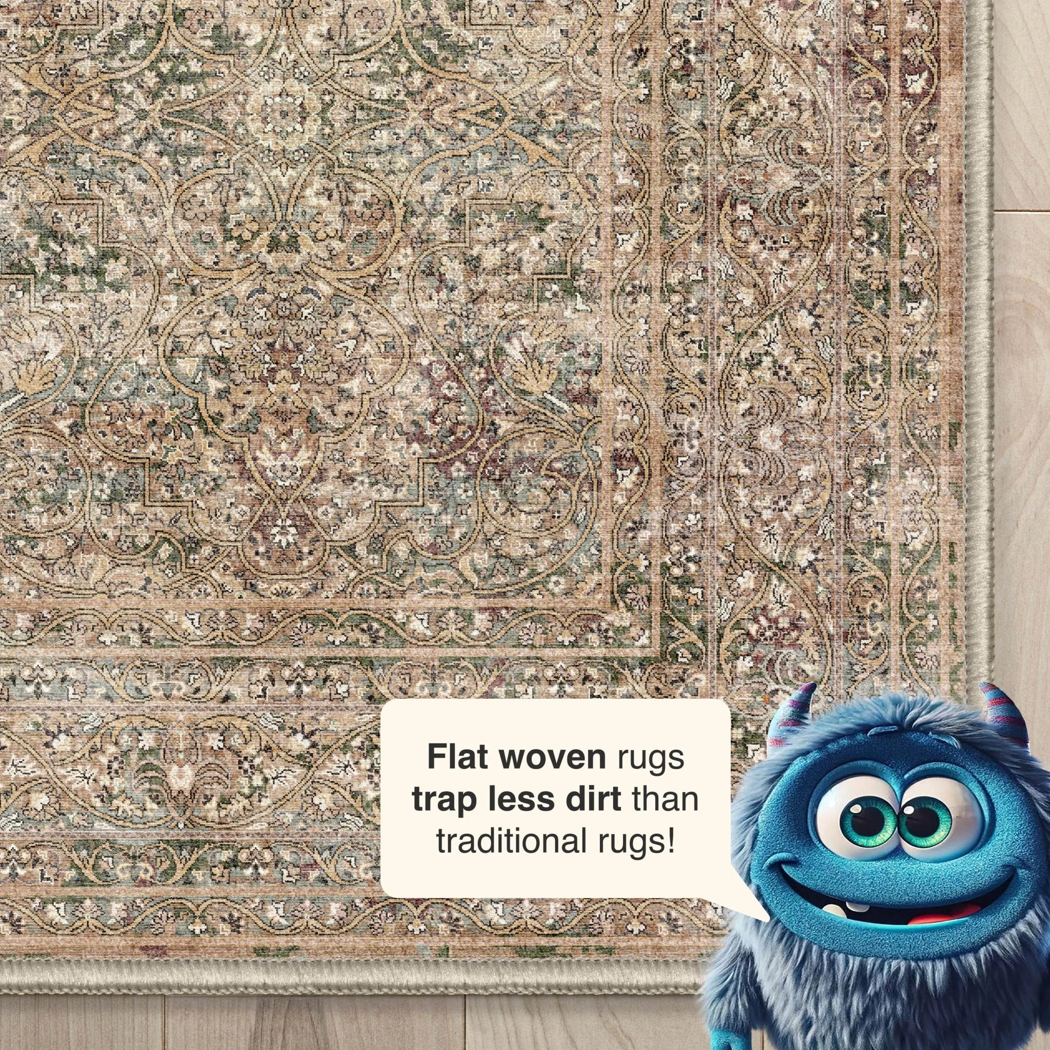 Juliette Vintage Persian Oriental Beige Flat-Weave Rug、mySite、gigharbornorthrealestate