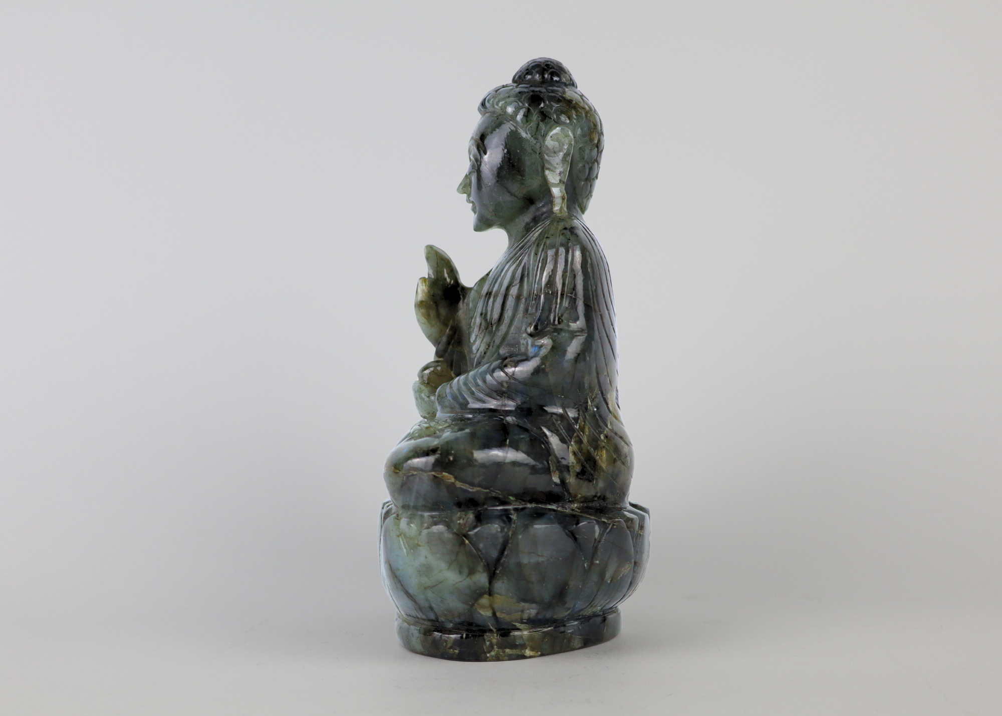 Sitting Buddha - Labradorite (18 cm)、mySite、topwebapps
