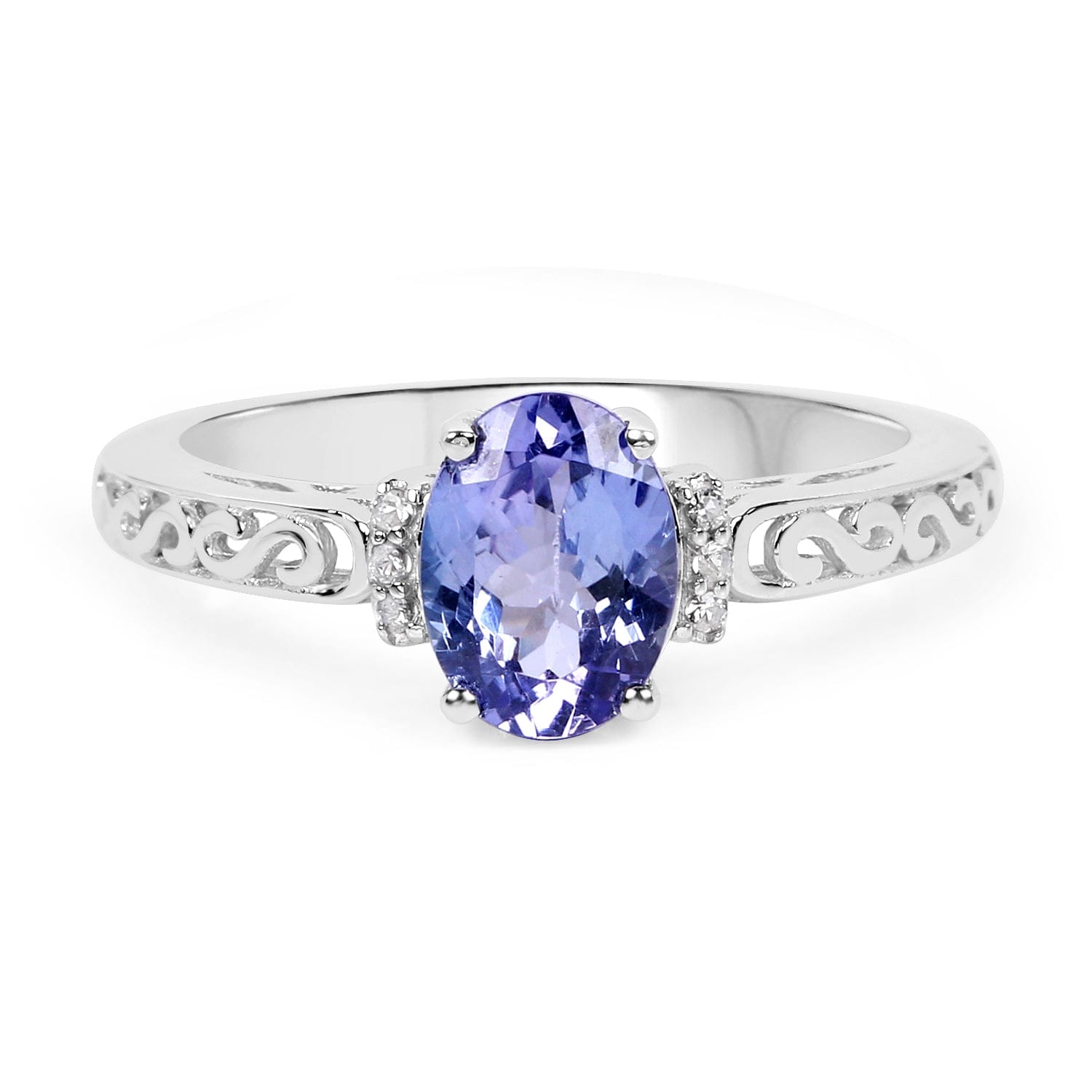 1.15ct Tanzanite Solitaire Ring in Sterling SIlver Geniune Gemstone、mySite、g9winljtr