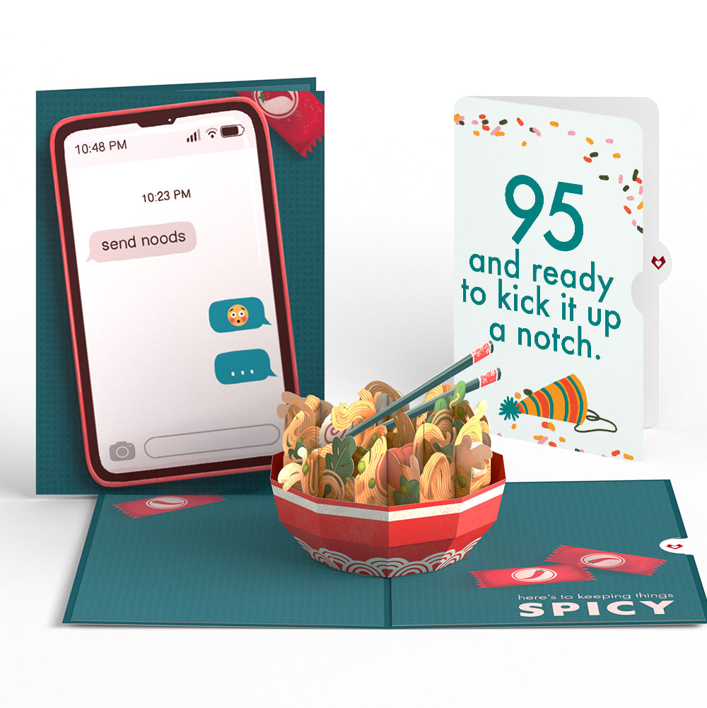 Send Noods Spicy Birthday Pop-Up Card and 95th Kick It Up Sentiment Set、mySite、solidvoid