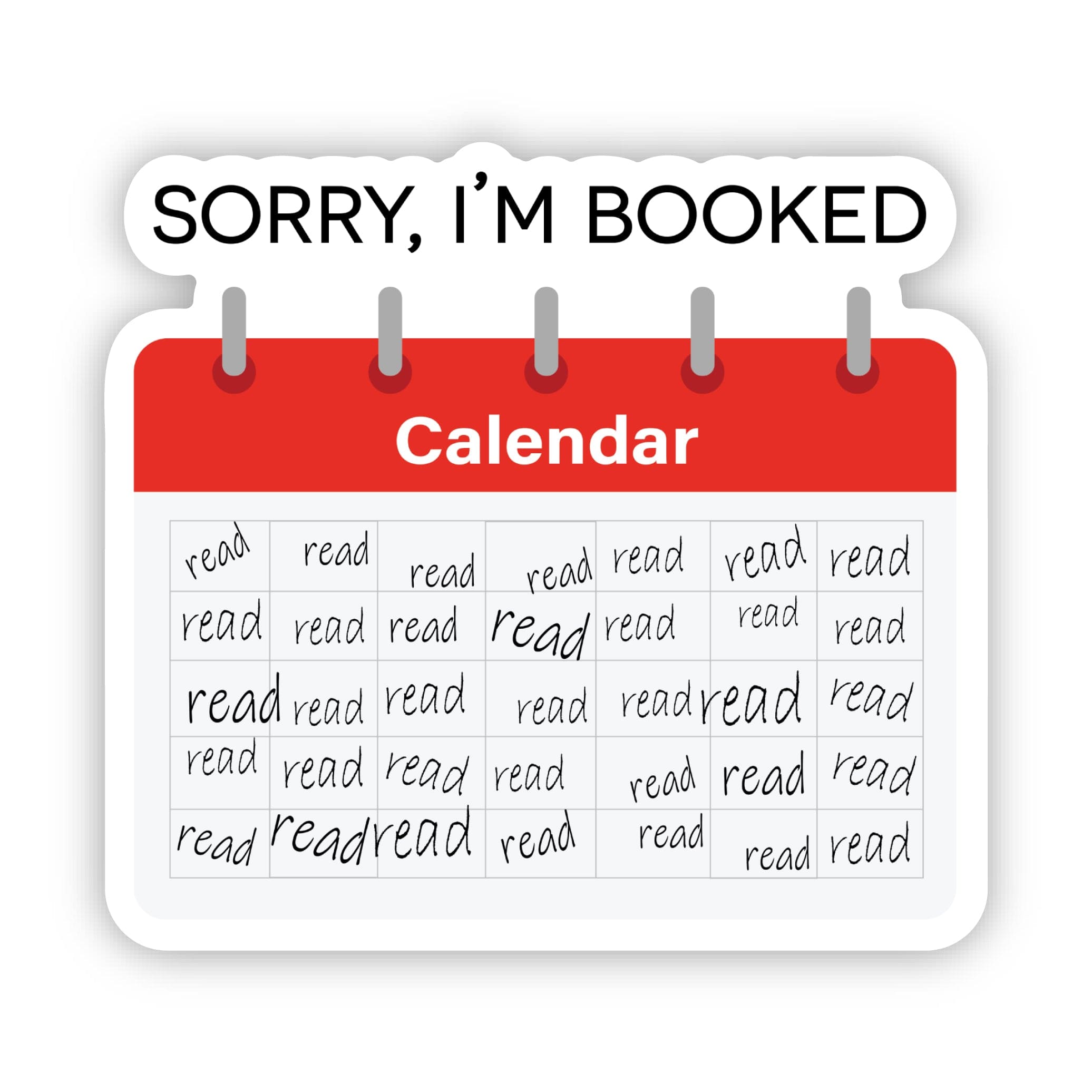  Sorry I'm Booked Reading Calendar Sticker、mySite、elrpsem3k