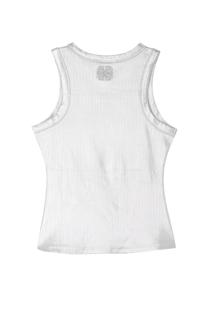 Silver Ribbed Tank Top、mySite、solidvoid