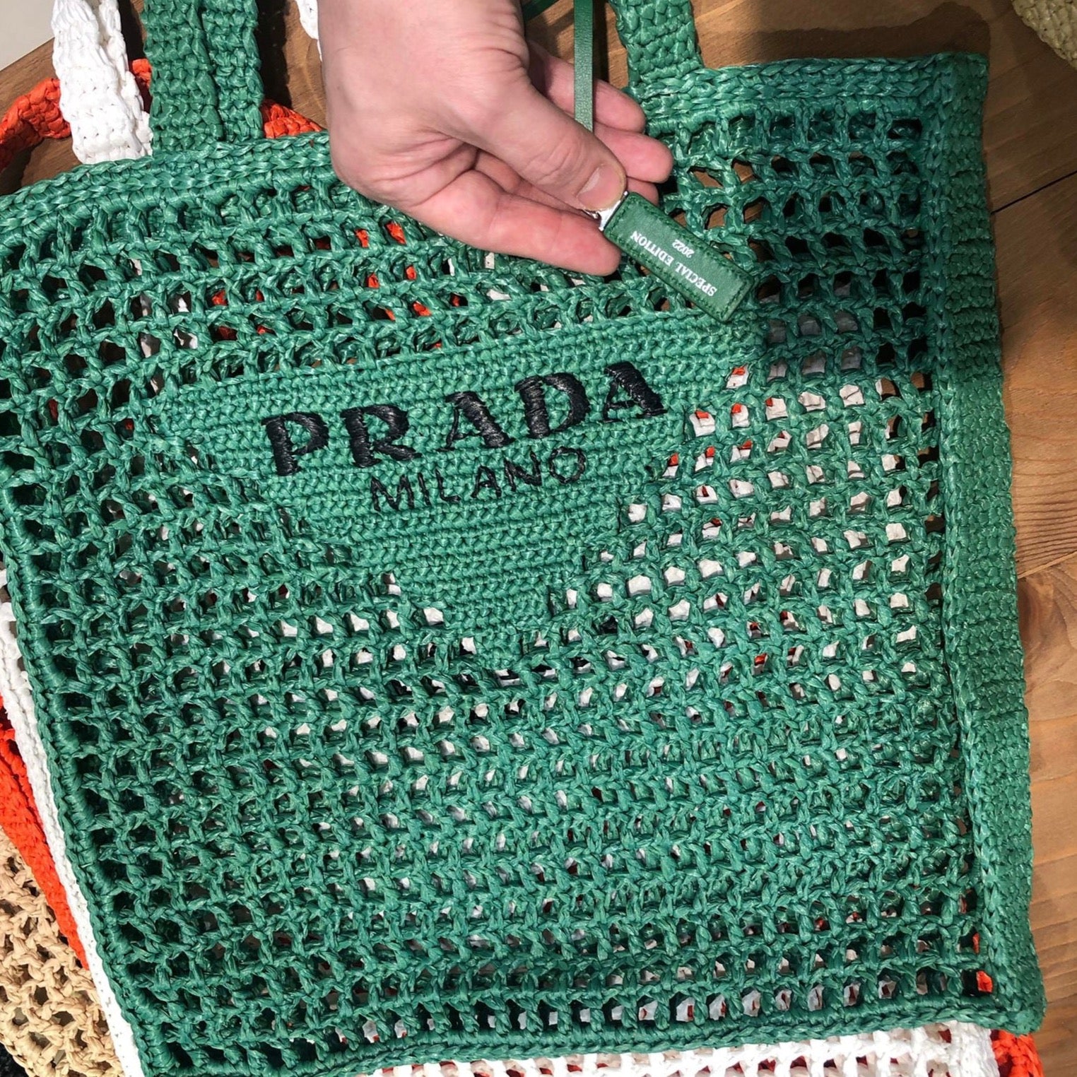 Prada green raffia tote、mySite、garminoutage.com