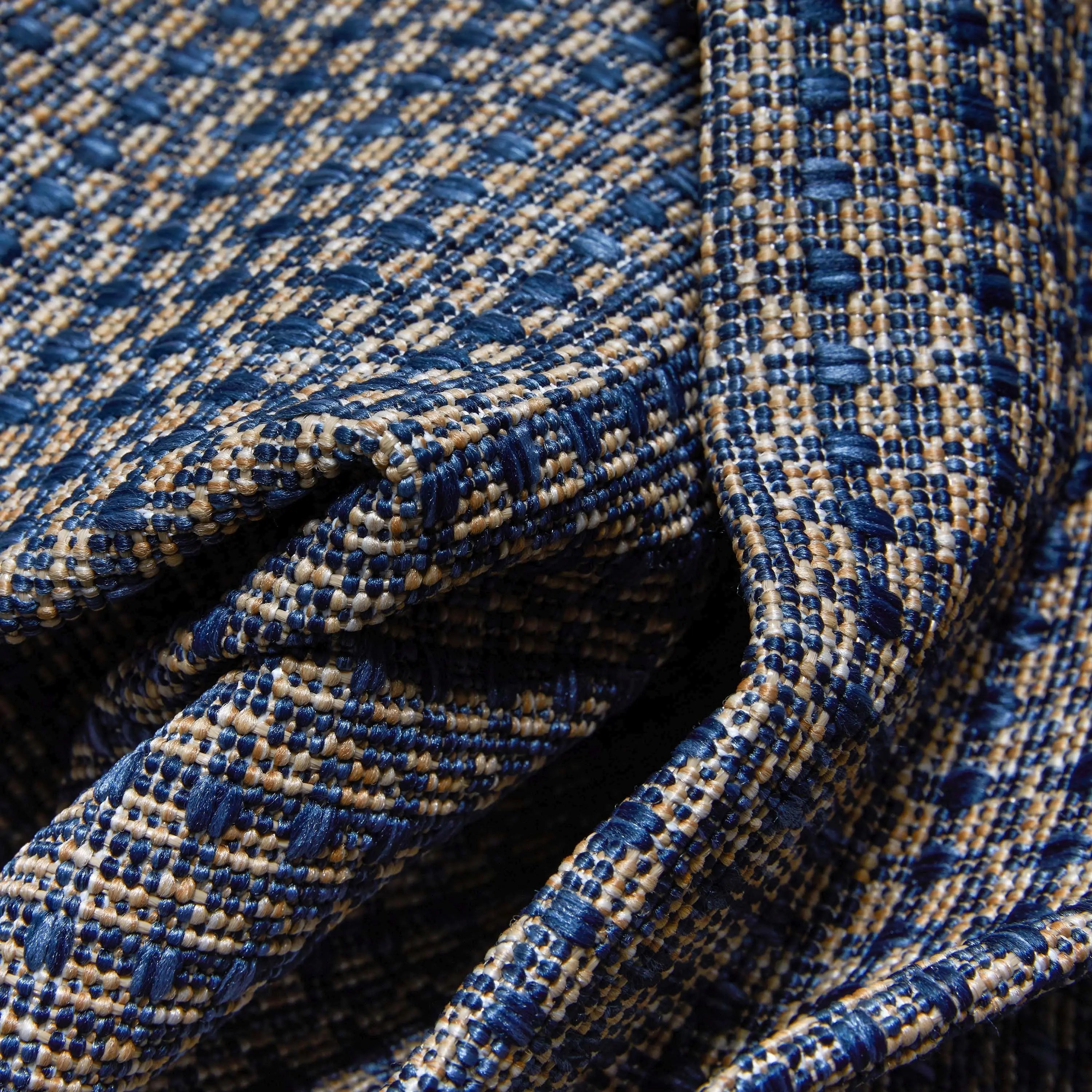 Odin Solid & Striped Border Indoor Outdoor Blue Flatweave Rug、mySite、gigharbornorthrealestate