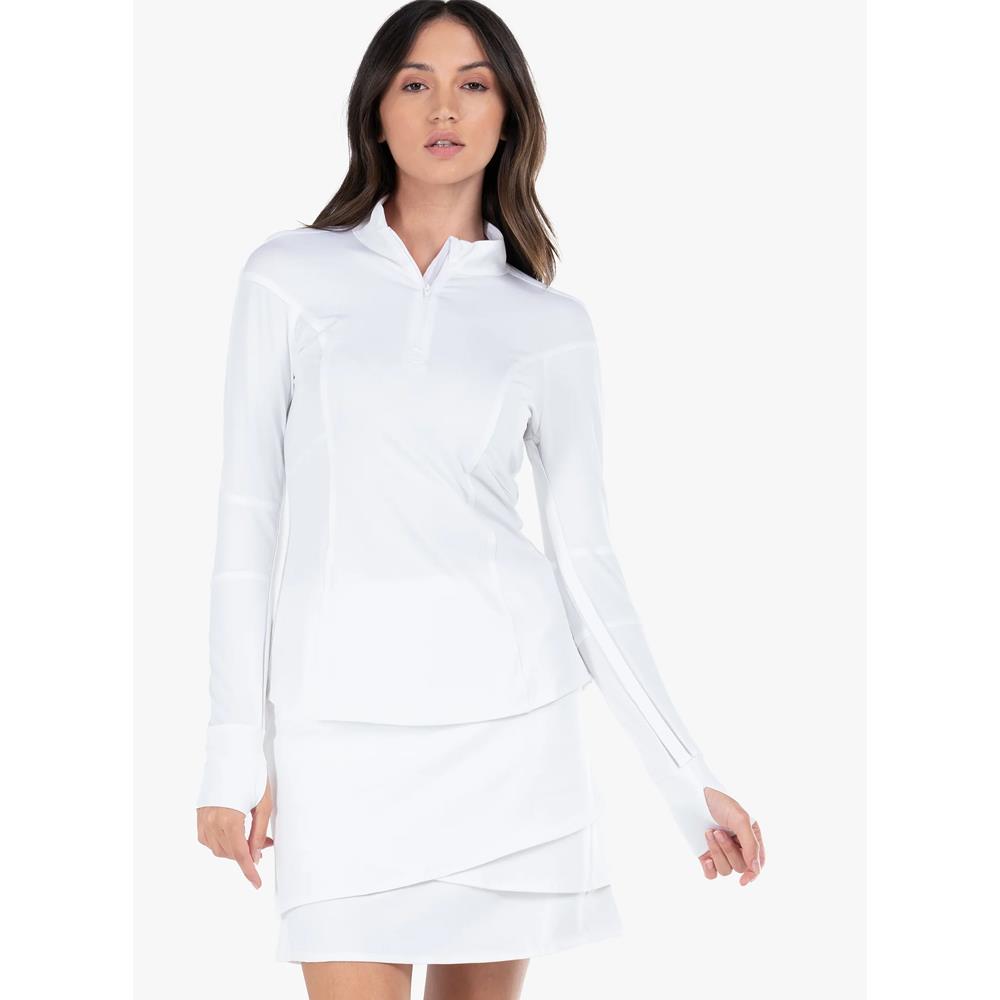 Lucky in Love Women's Essentials 1/4 Zip Longsleeve - White