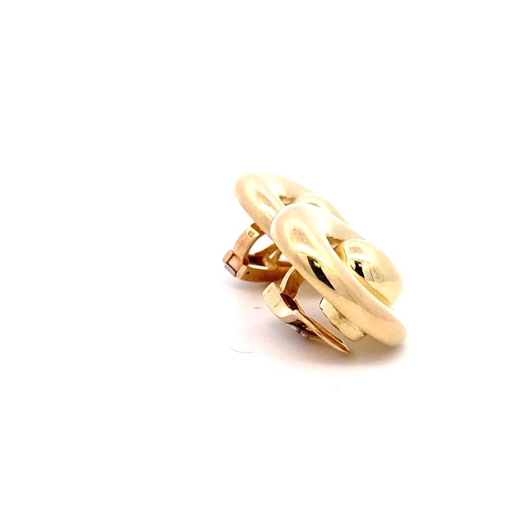 Estate 18K Yellow Gold Swirl Clip On Stud Earrings、mySite、botmansion