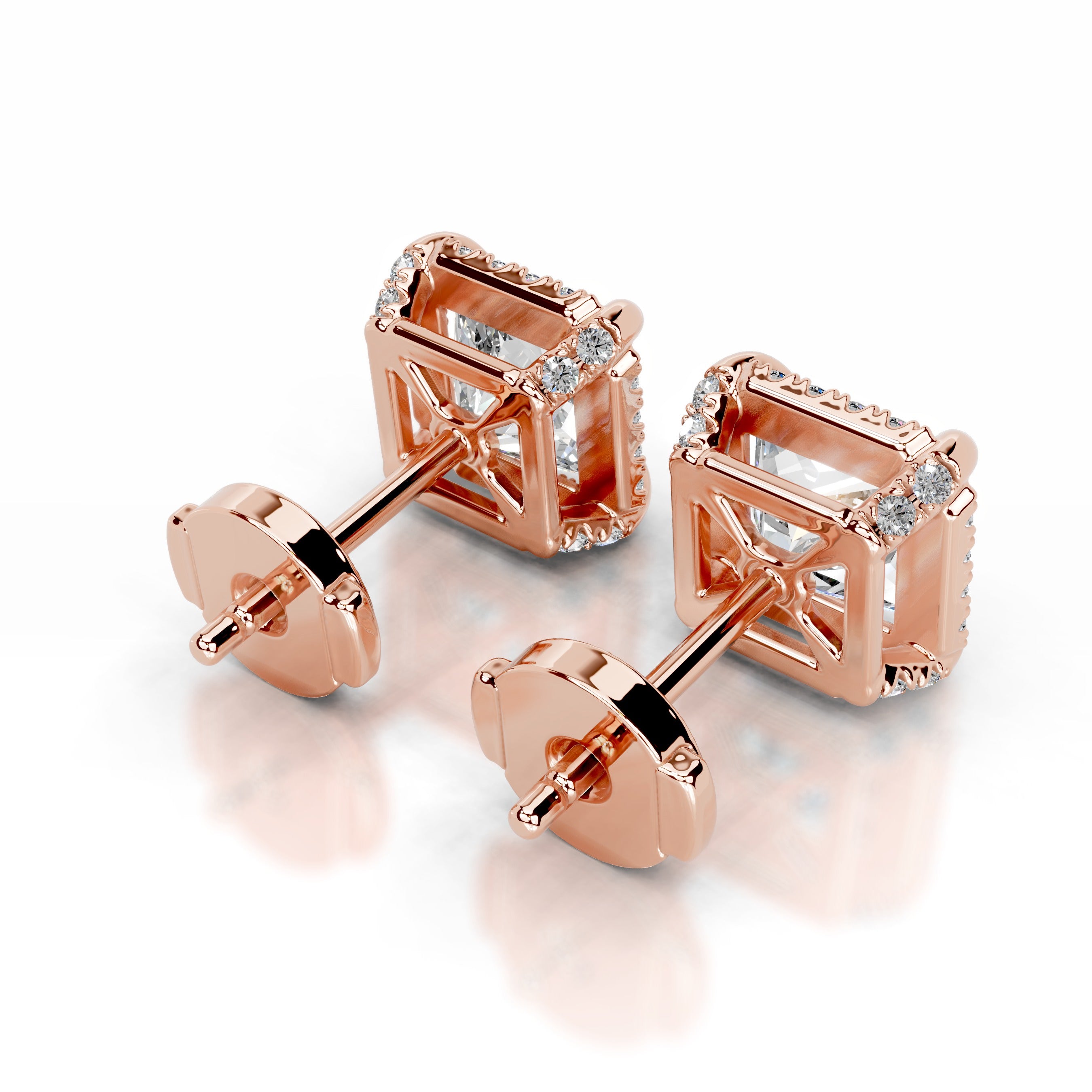 Ophelia Diamond Halo Earrings - 14K Rose Gold、mySite、hinf8tx79