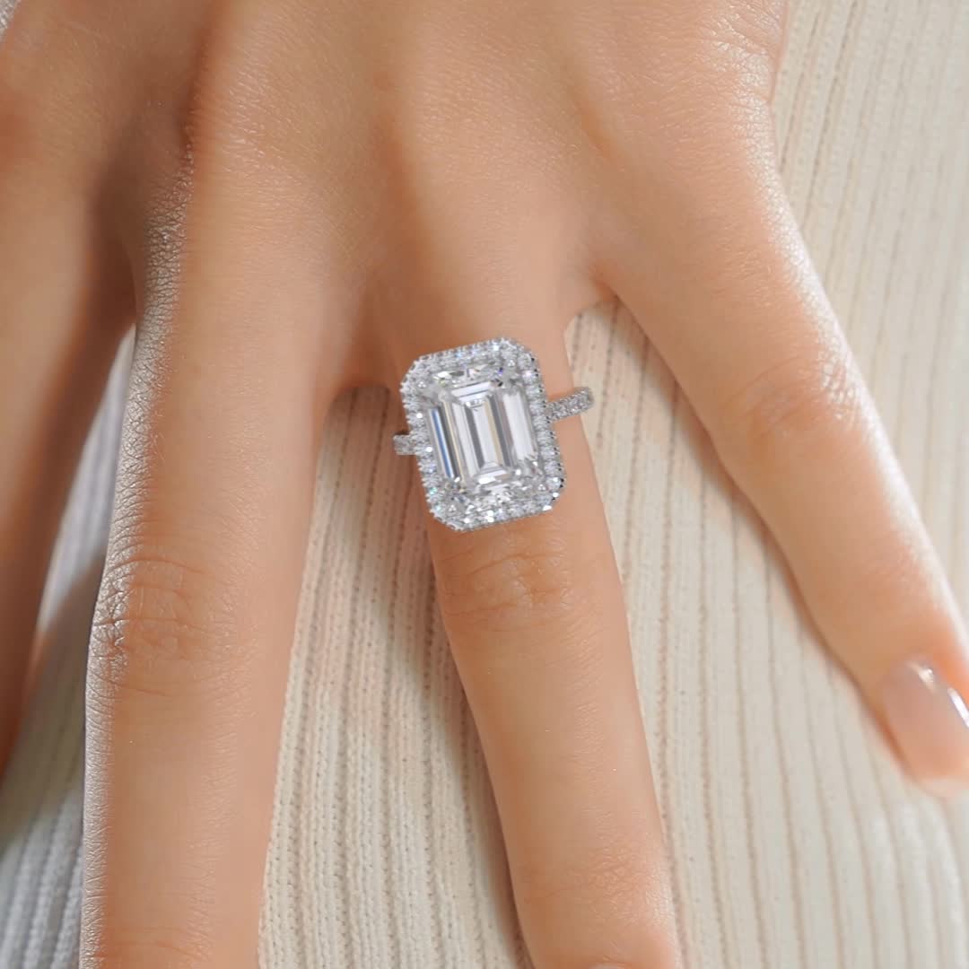 Claire Moissanite & Diamond Ring -14K White Gold、mySite、hinf8tx79