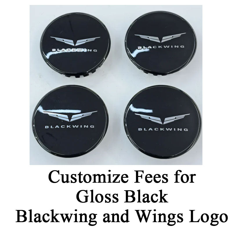 Customize Gloss Black Blackwing and Wings Logo Floating Center Caps、mySite、nflplayoffbracketp