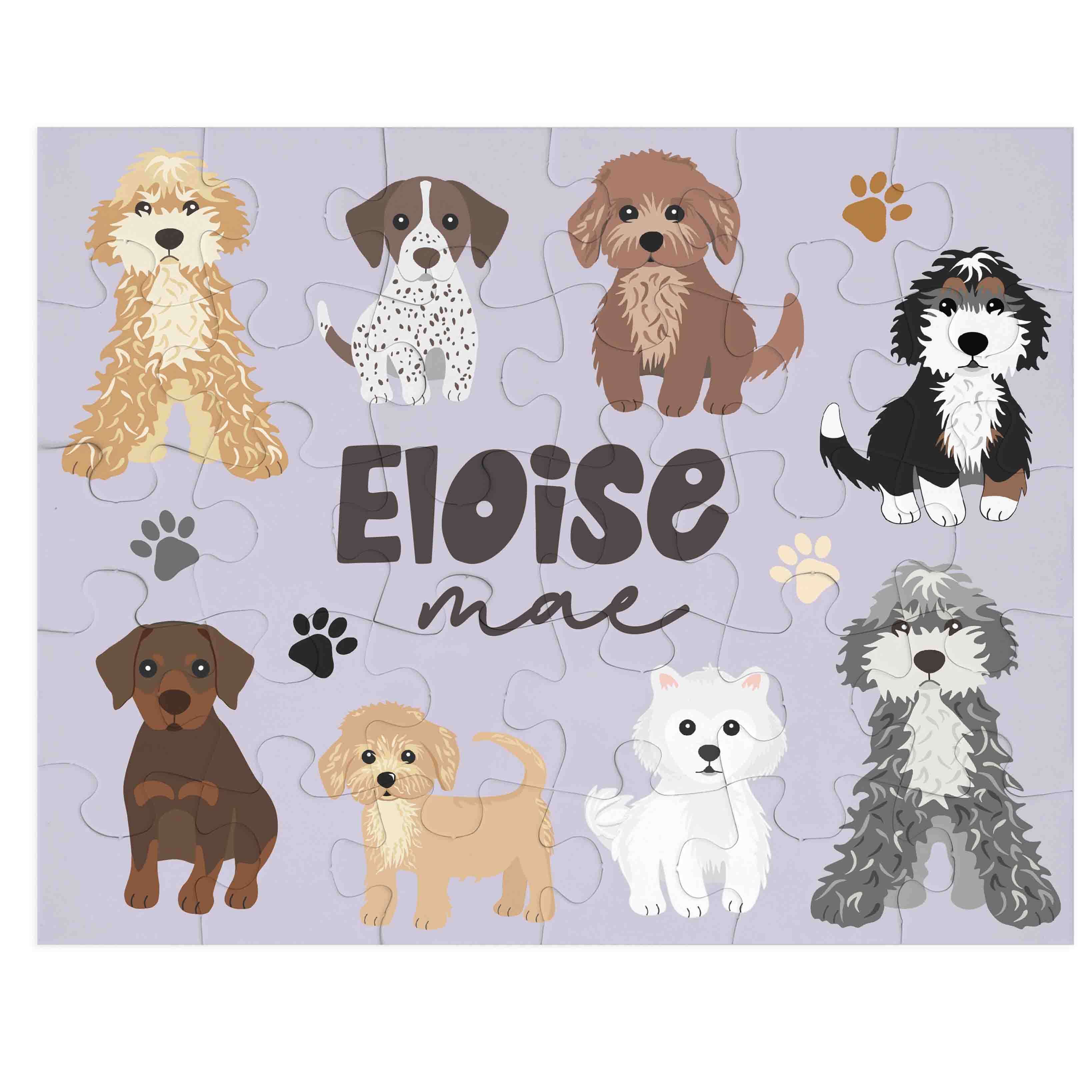  Kids Personalized 30 Piece Puzzle | Purple Puppy Pals、mySite、layawaytickets