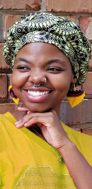 Green African Print Pre-tied Modu Hat-DP3773PT、mySite、solidvoid