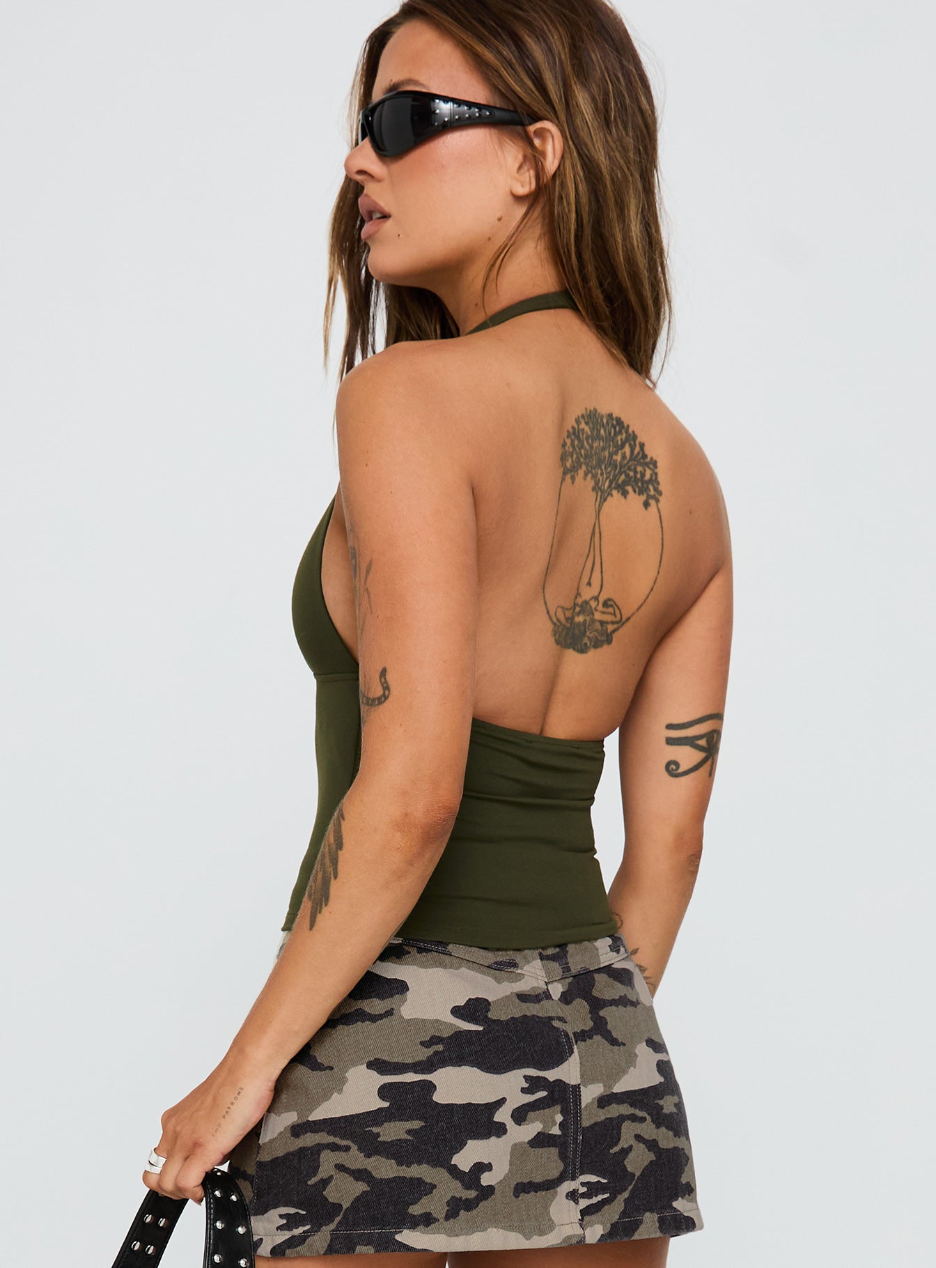 Impress Me Halter Top Green、mySite、solidvoid