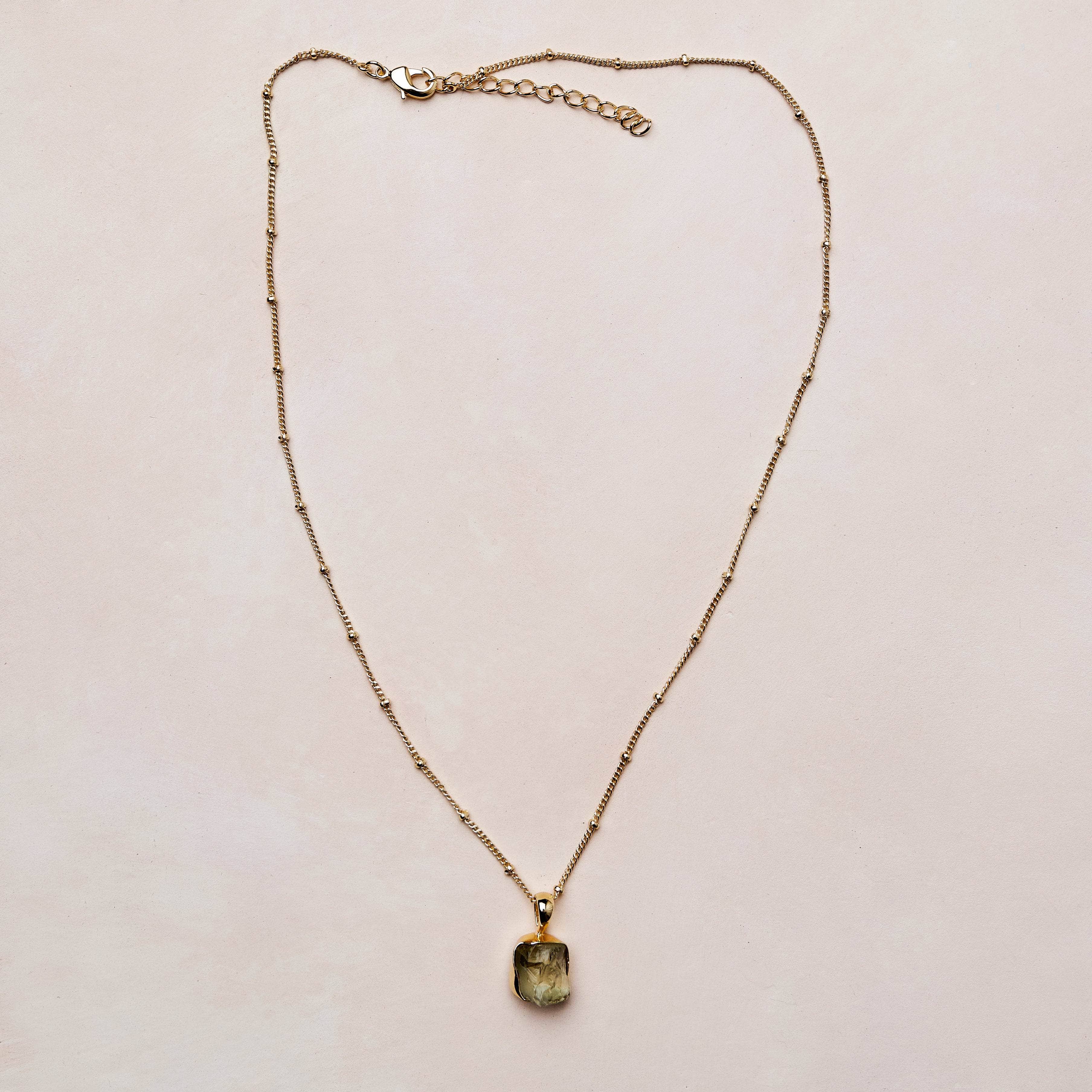 Genuine Green Amethyst Raw Crystal Necklace、mySite、hinf8tx79