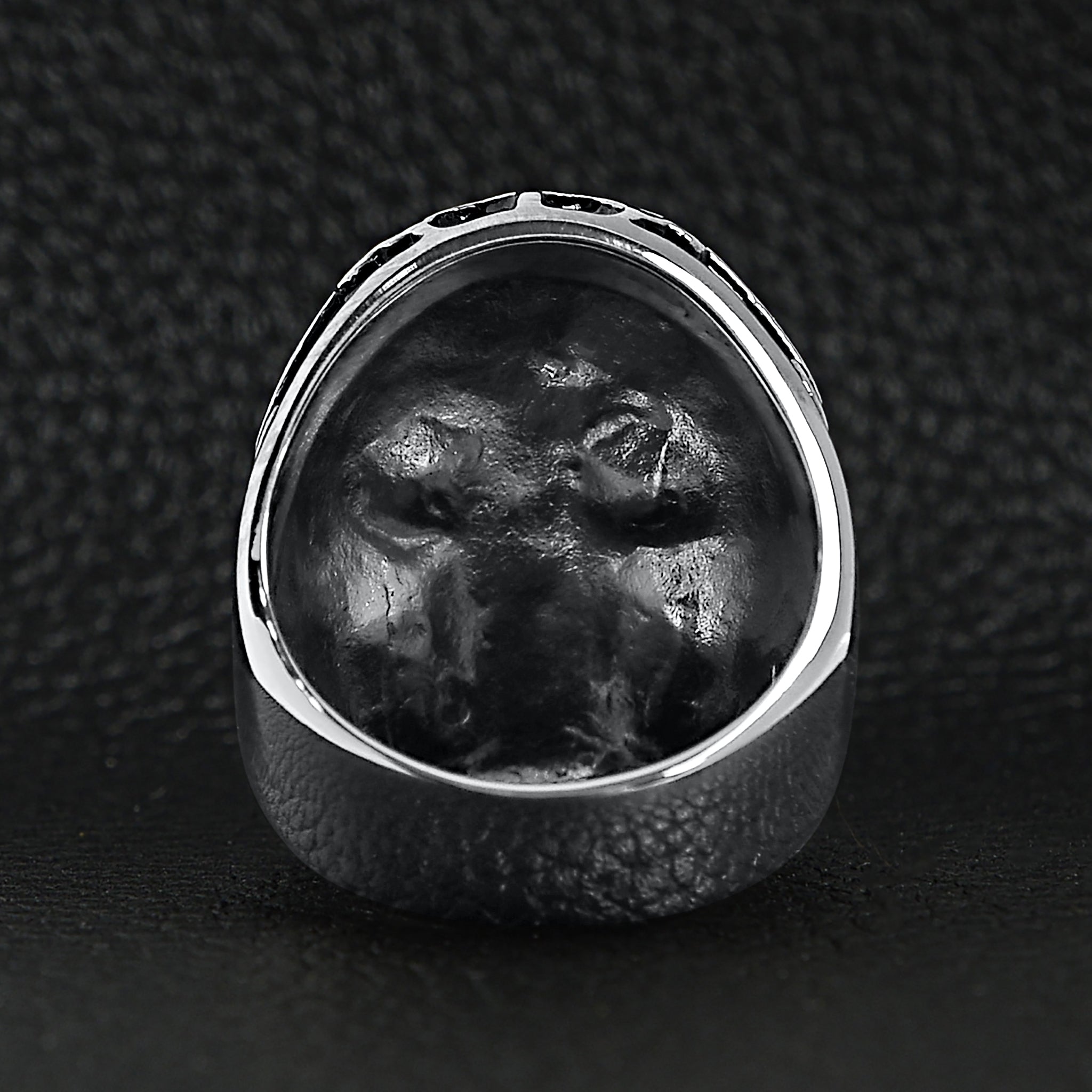 Detailed Skull With Red CZ Eyes Stainless Steel Polished Ring / SCR3039、mySite、dreamappss