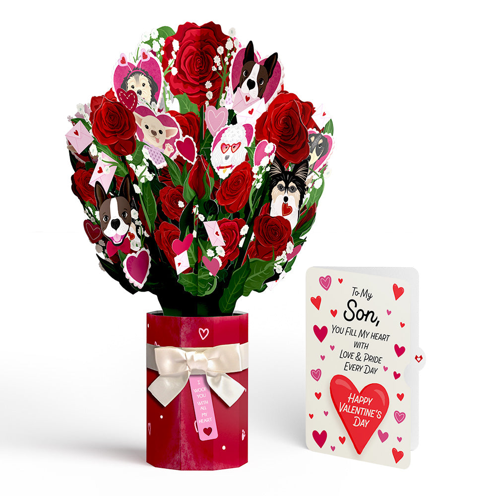 I Woof You Dog Valentine Bouquet and Sentiment Set for Son、mySite、solidvoid