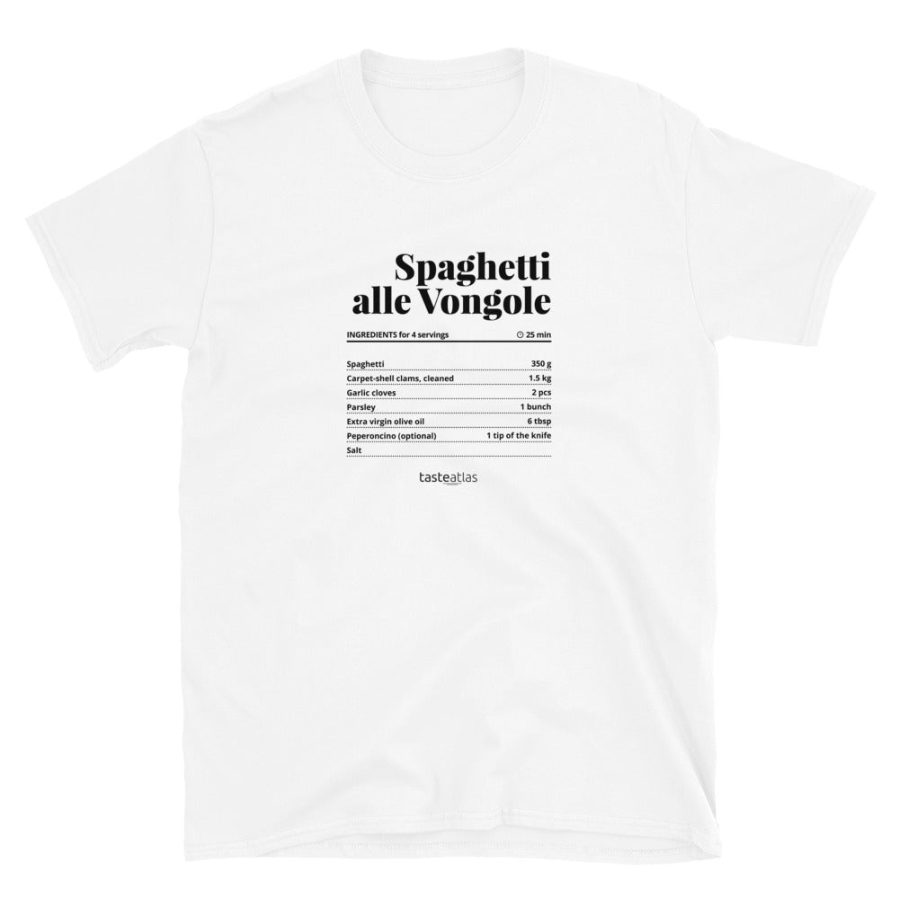 Spaghetti Alle Vongole Recipe Short-Sleeve Unisex T-Shirt、mySite、camillekostekn