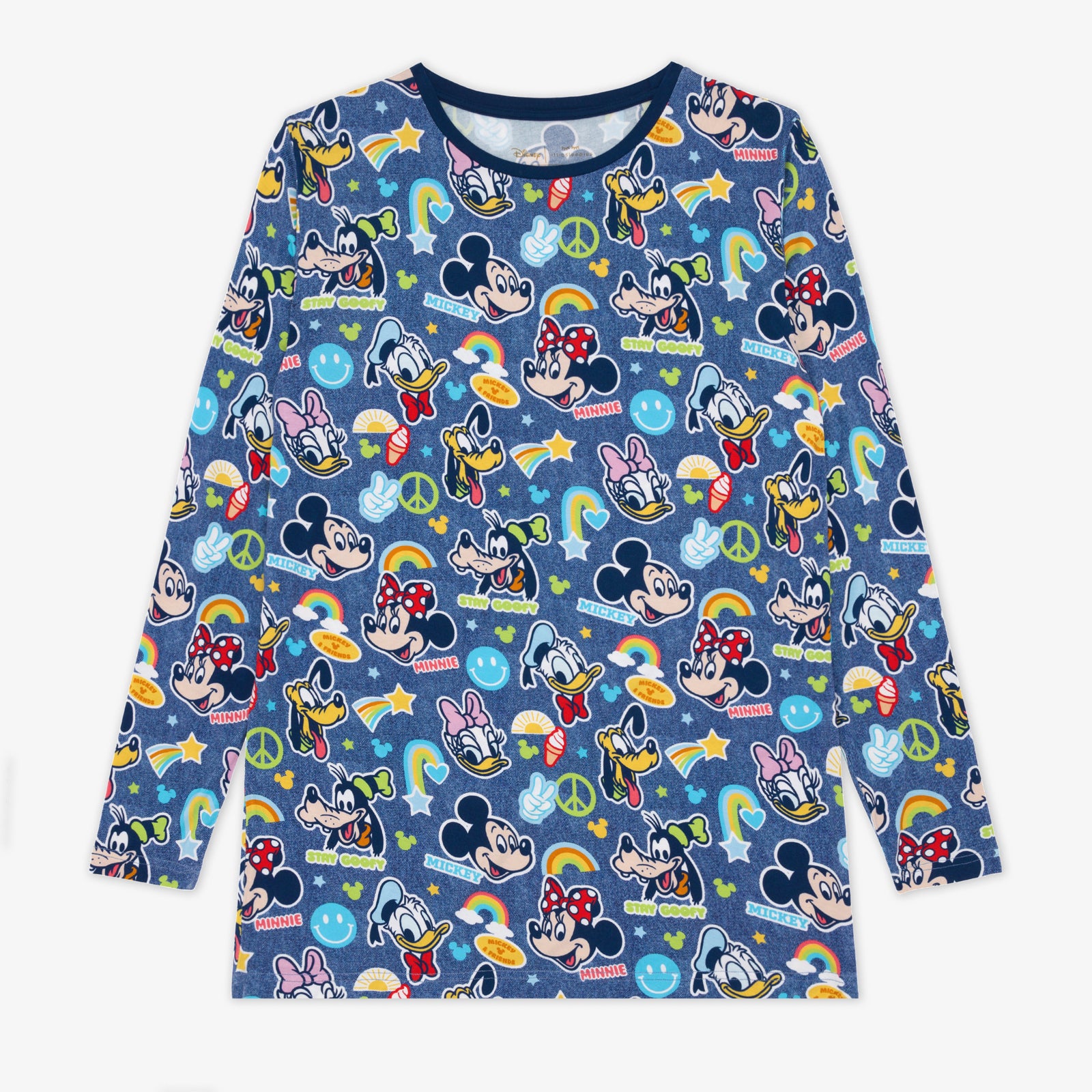 Navy Disney Mickey's Clubhouse Men's Long Sleeve Pajama Top、mySite、g9winljtr