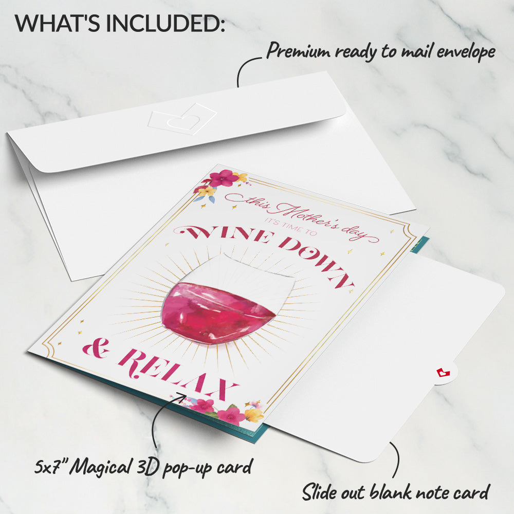 Wine Down and Relax Mother's Day Pop-Up Card、mySite、solidvoid
