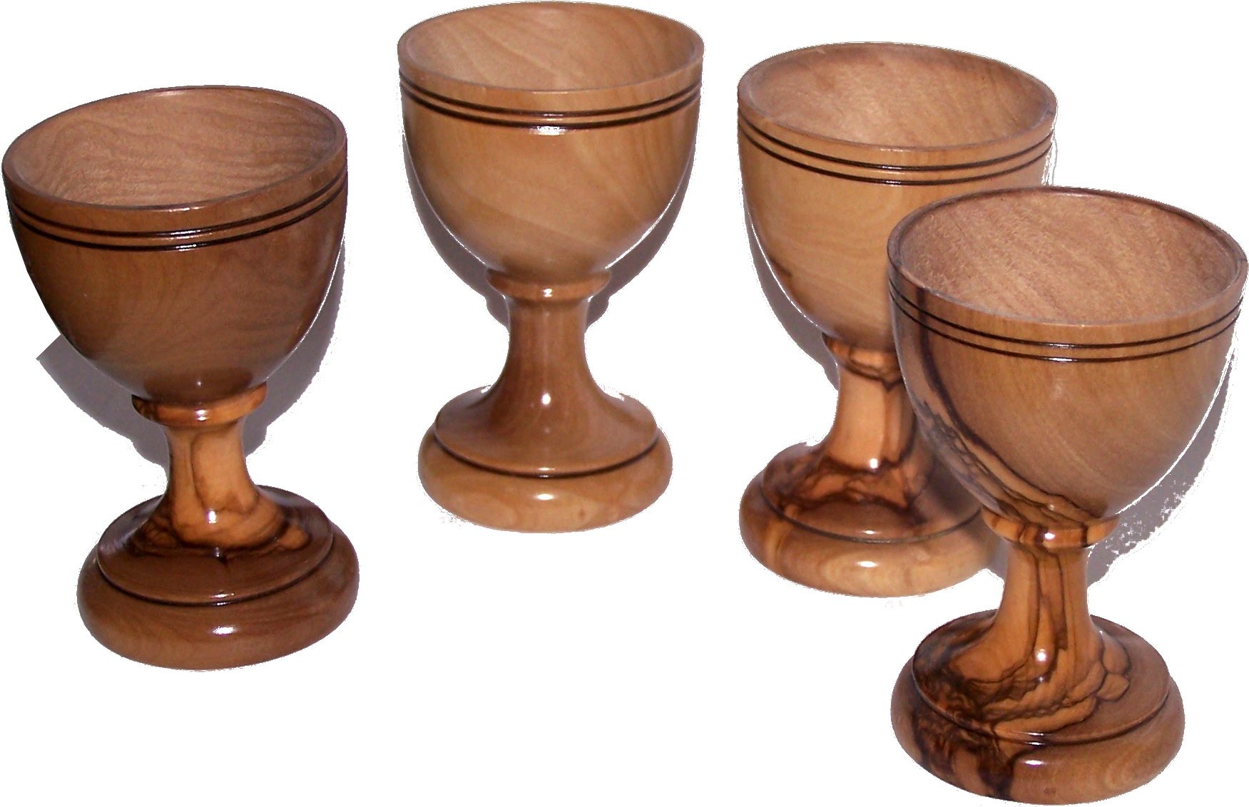 Four olive wood Communion/Egg Cups - great style - Asfour outlet brand - Set of 4、mySite、topwebapps