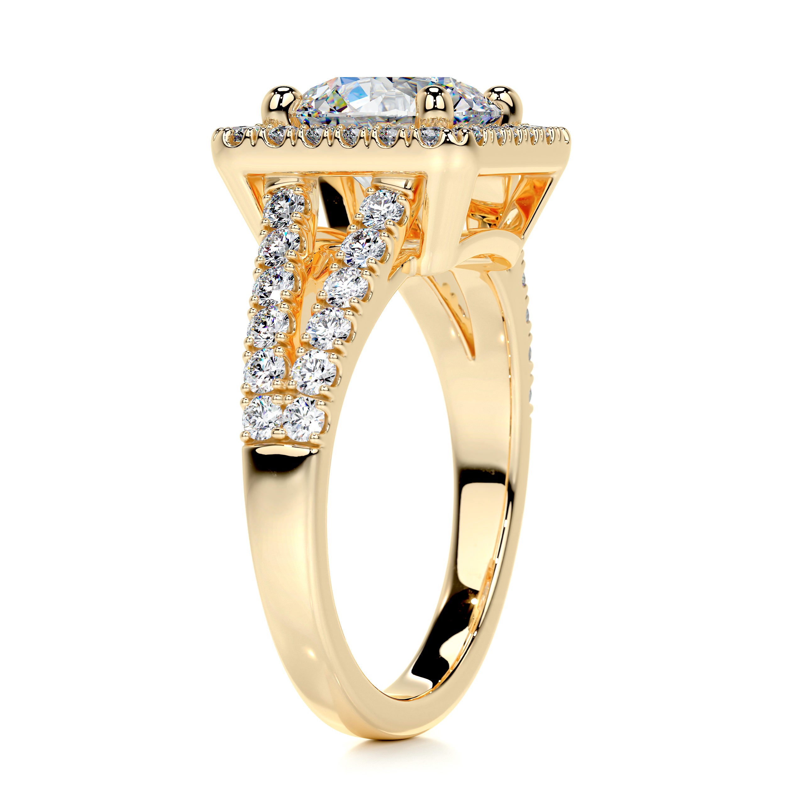 Addison Moissanite & Diamond Ring -18K Yellow Gold、mySite、hinf8tx79