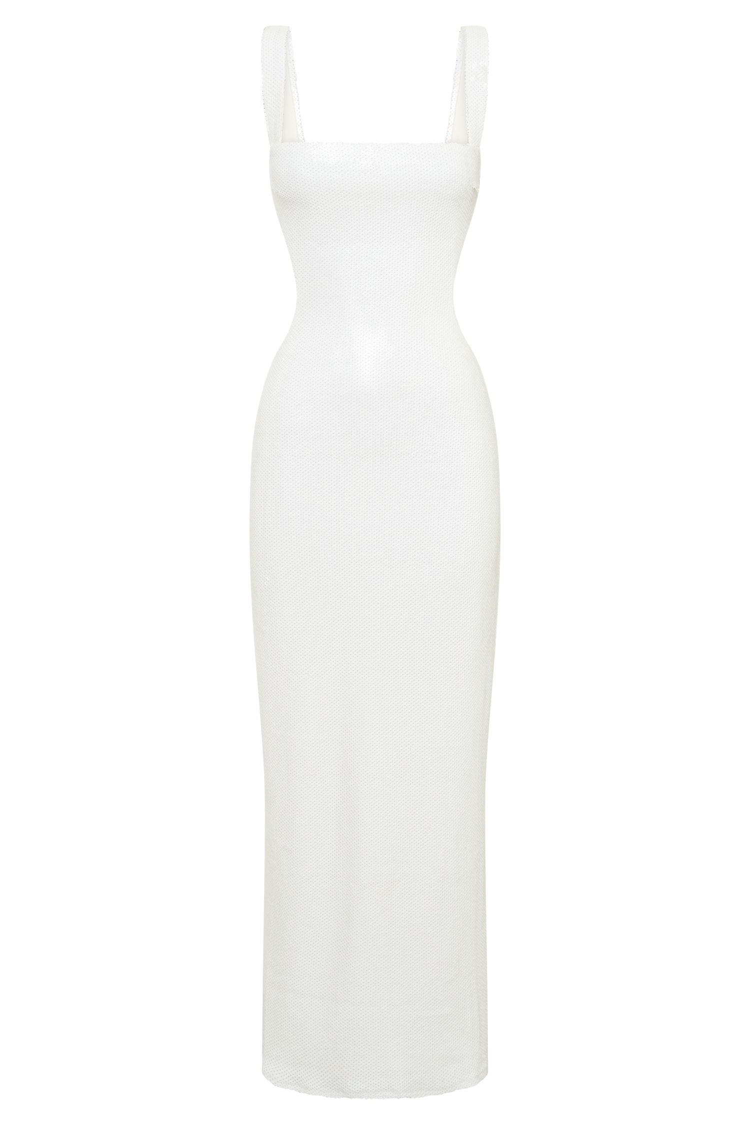 Adoria Sequin Cut Out Maxi Dress - White、mySite、solidvoid