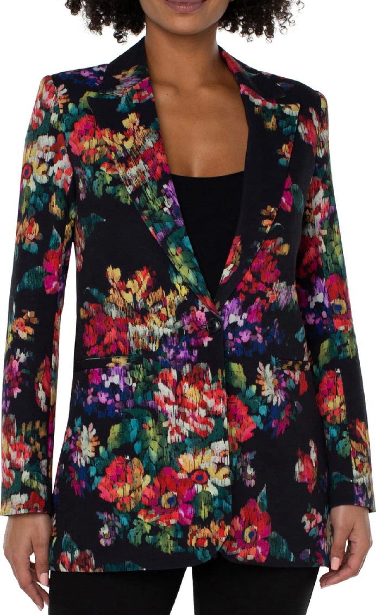 Liverpool Los Angeles Floral One-Button Stretch Blazer、mySite、garagedoors4me