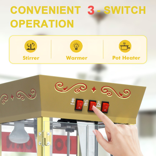  12oz Popcorn Machine Cart, Popcorn Cart with Wheels, Vintage Popcorn Machine with Stainless Steel Kettle, Movie Theater Style Popcorn Machine for Party, Red、、yumabirdnaturehistoryfestival