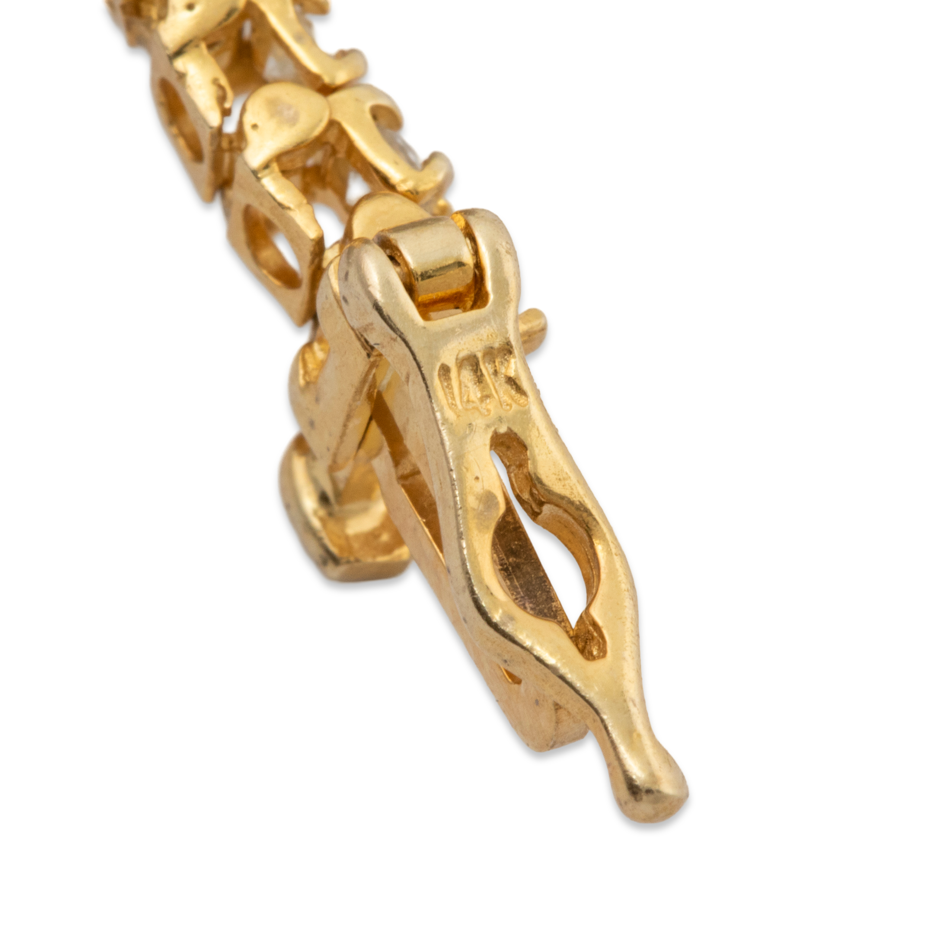 Vintage 14k Yellow Gold 5.98cttw Citrine 1.36cttw Diamond Station Bracelet 7.25、mySite、hinf8tx79