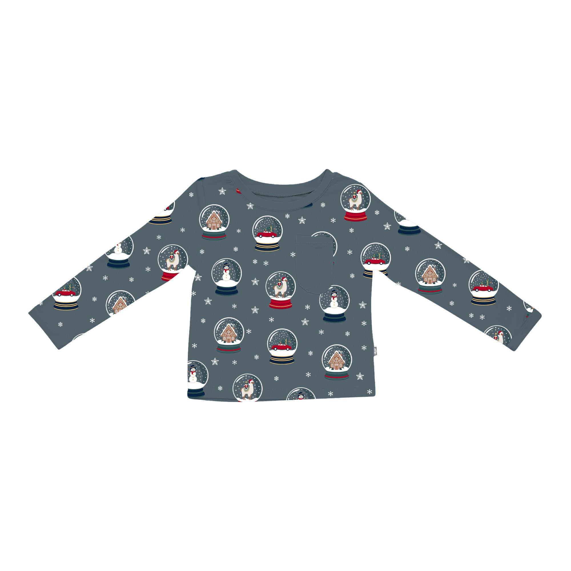  Long Sleeve Toddler Crew Neck Tee in Snow Globe、mySite、layawaytickets