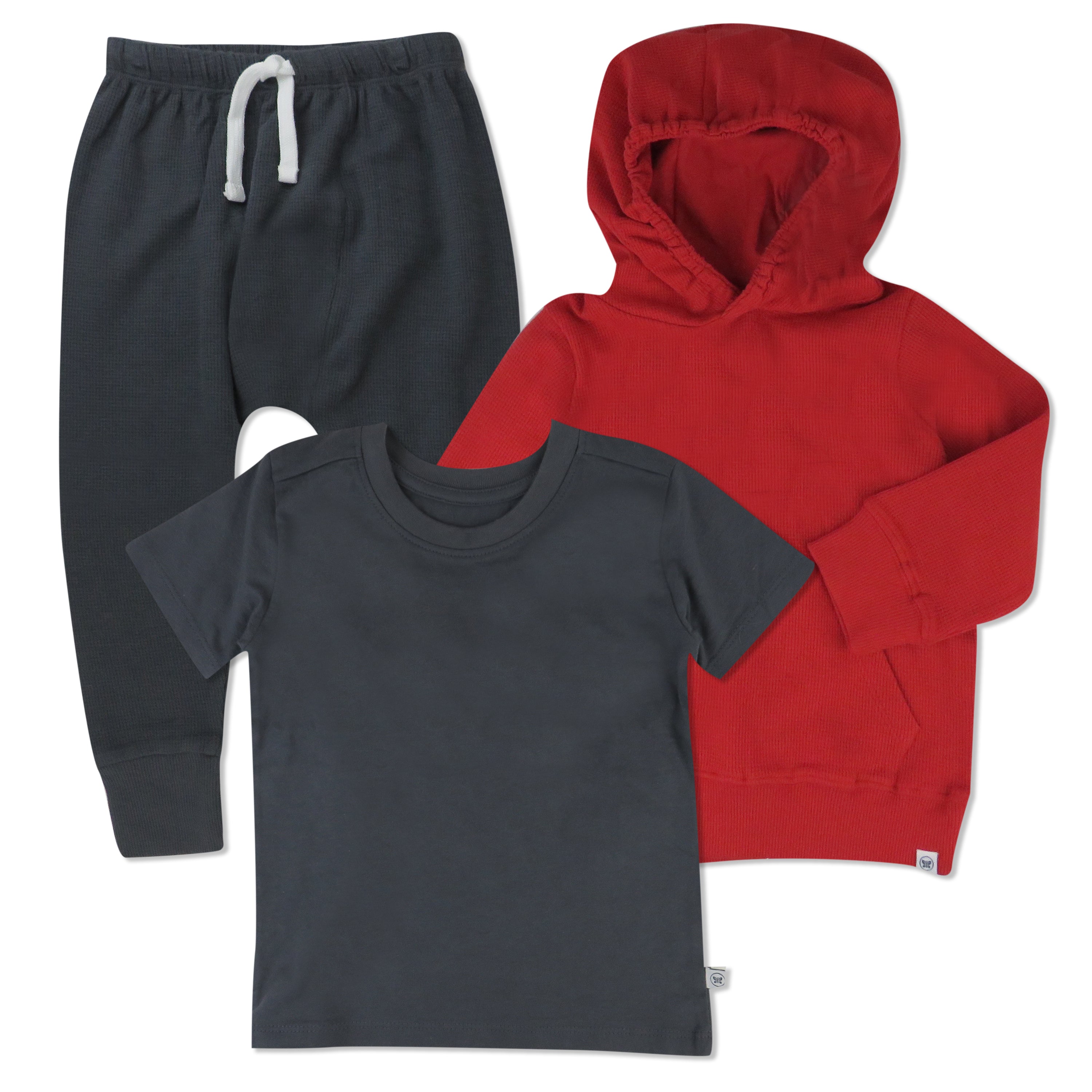  Toddler 3-Piece Hooded Pullover, Short Sleeve T-Shirt & Honest Pant Set、mySite、layawaytickets