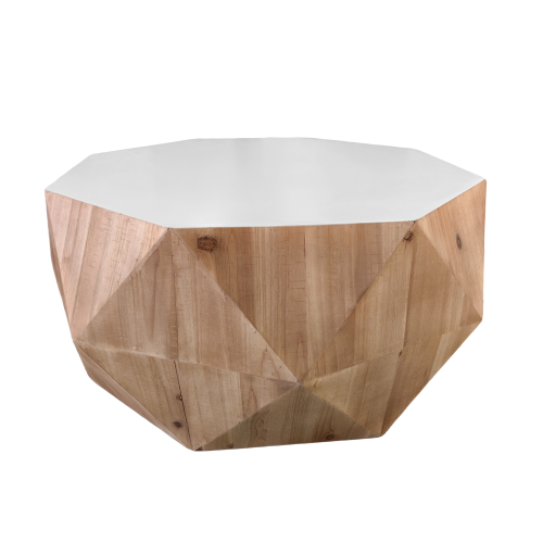 31.50"Vintage Style Bucket Shaped Coffee Table for Office, Dining Room and Living Room(Same SKU:W757P170149)、、xpatfood